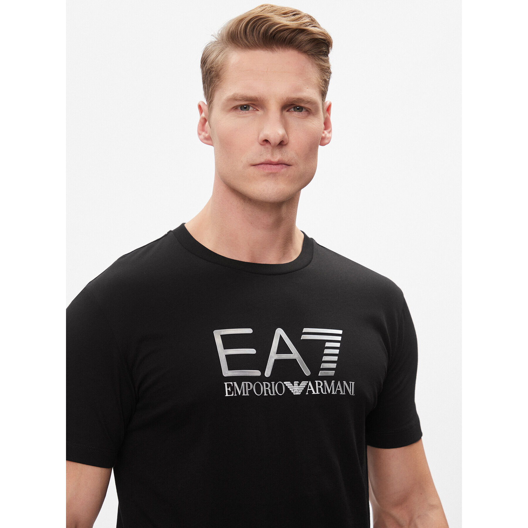 EA7 Emporio Armani Тишърт 3DPT71 PJM9Z 1200 Черен Regular Fit - Pepit.bg