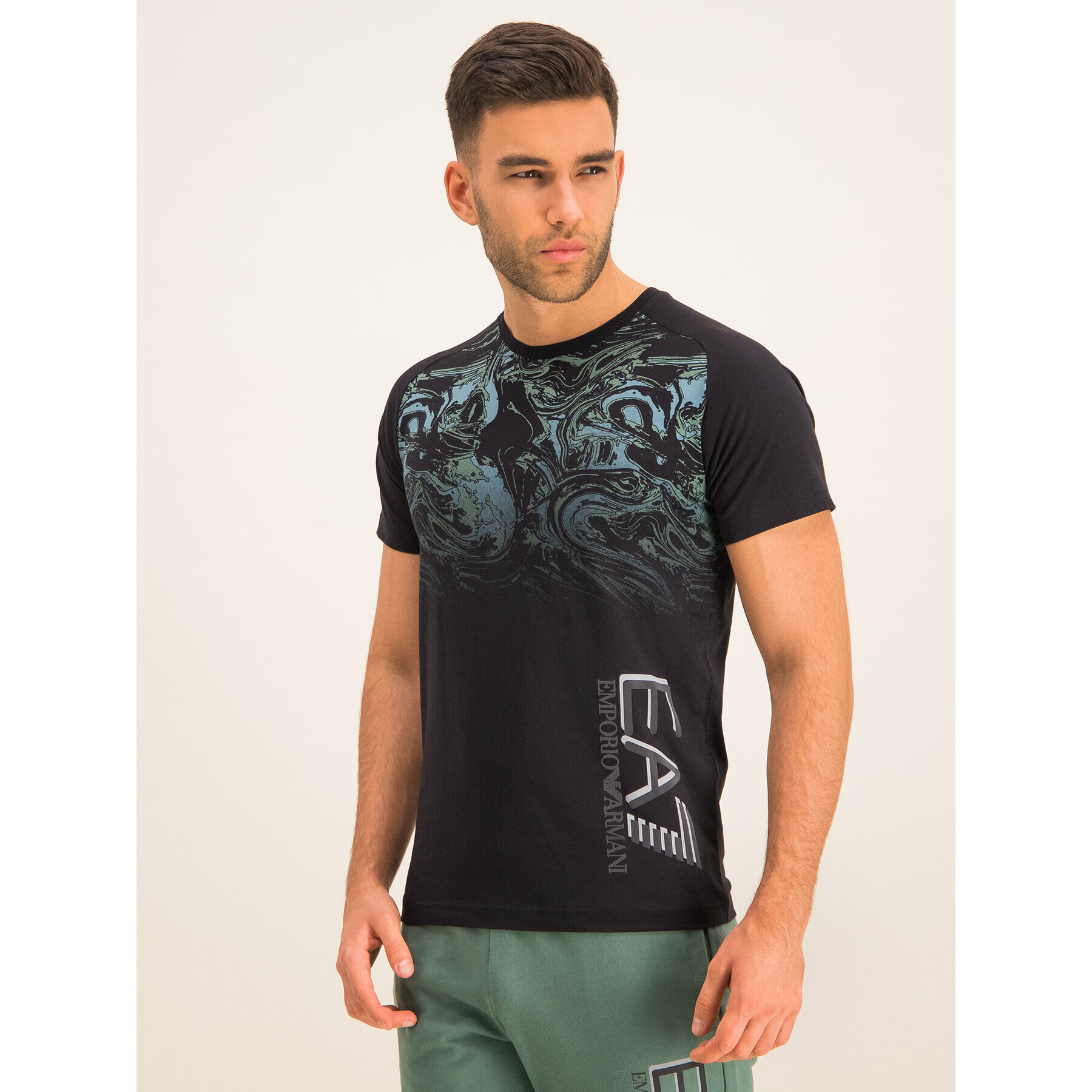 EA7 Emporio Armani Тишърт 3HPT04 PJ02Z 2200 Черен Regular Fit - Pepit.bg