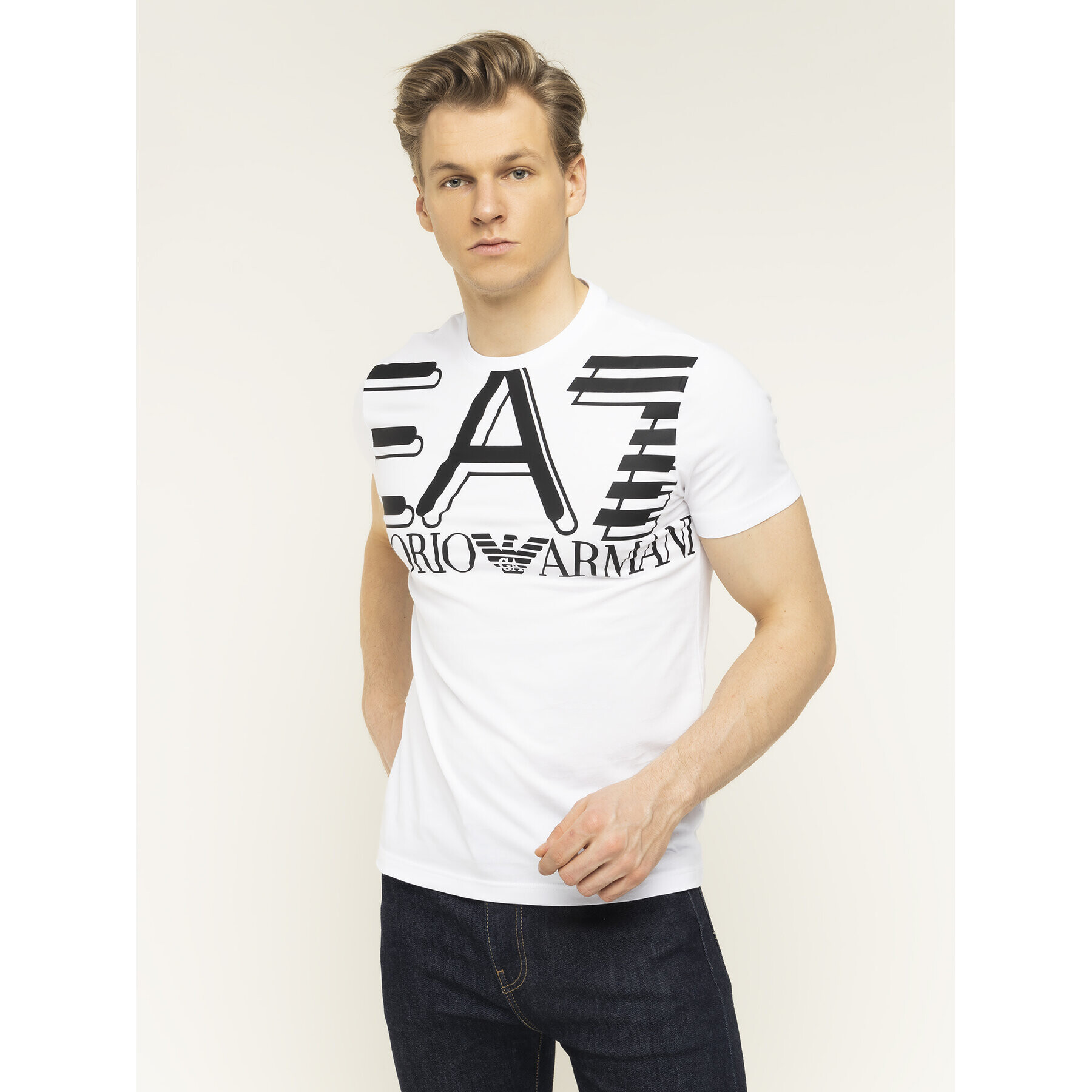 EA7 Emporio Armani Тишърт 3HPT09 PJ02Z 1100 Бял Regular Fit - Pepit.bg