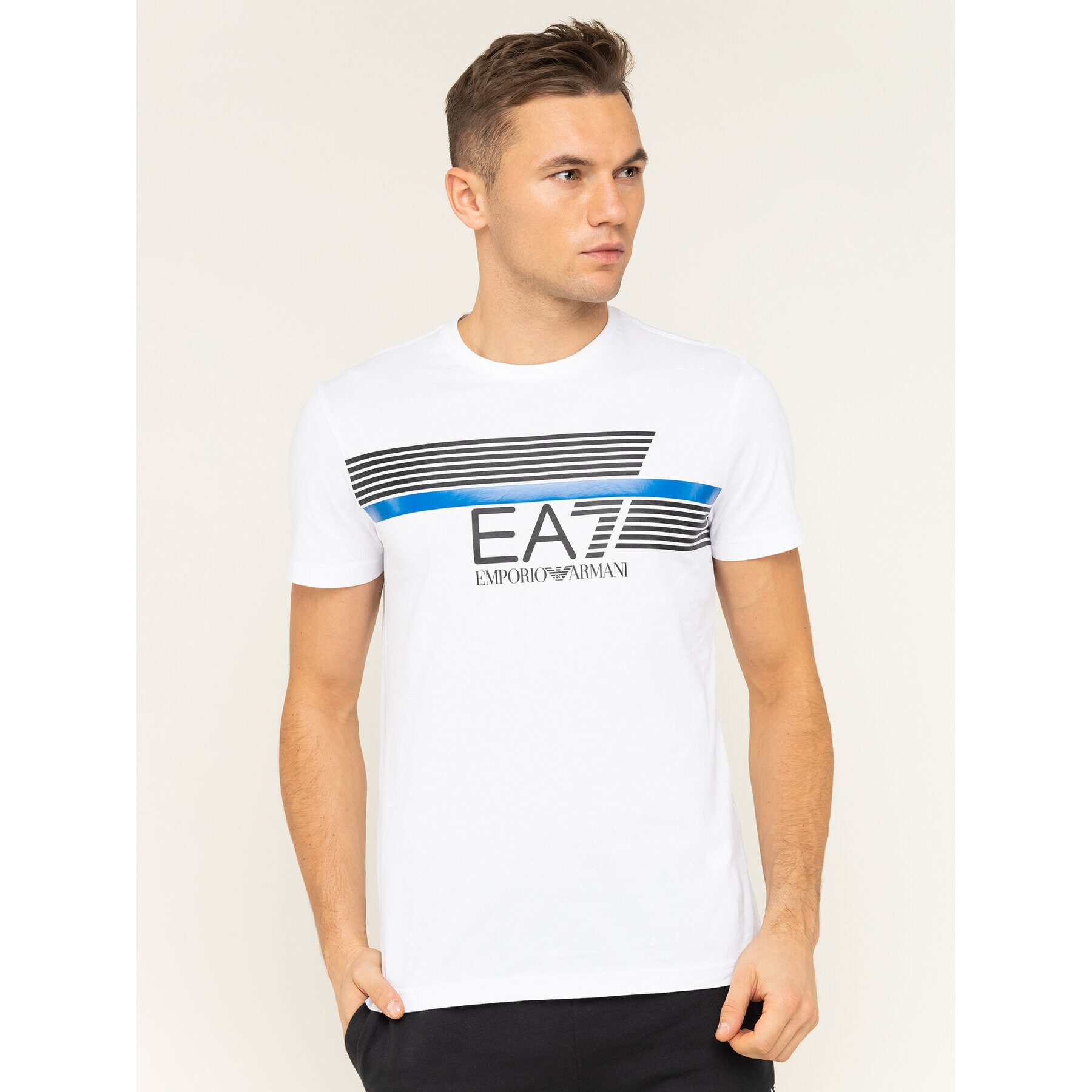 EA7 Emporio Armani Тишърт 3HPT34 PJ02Z 1100 Бял Regular Fit - Pepit.bg