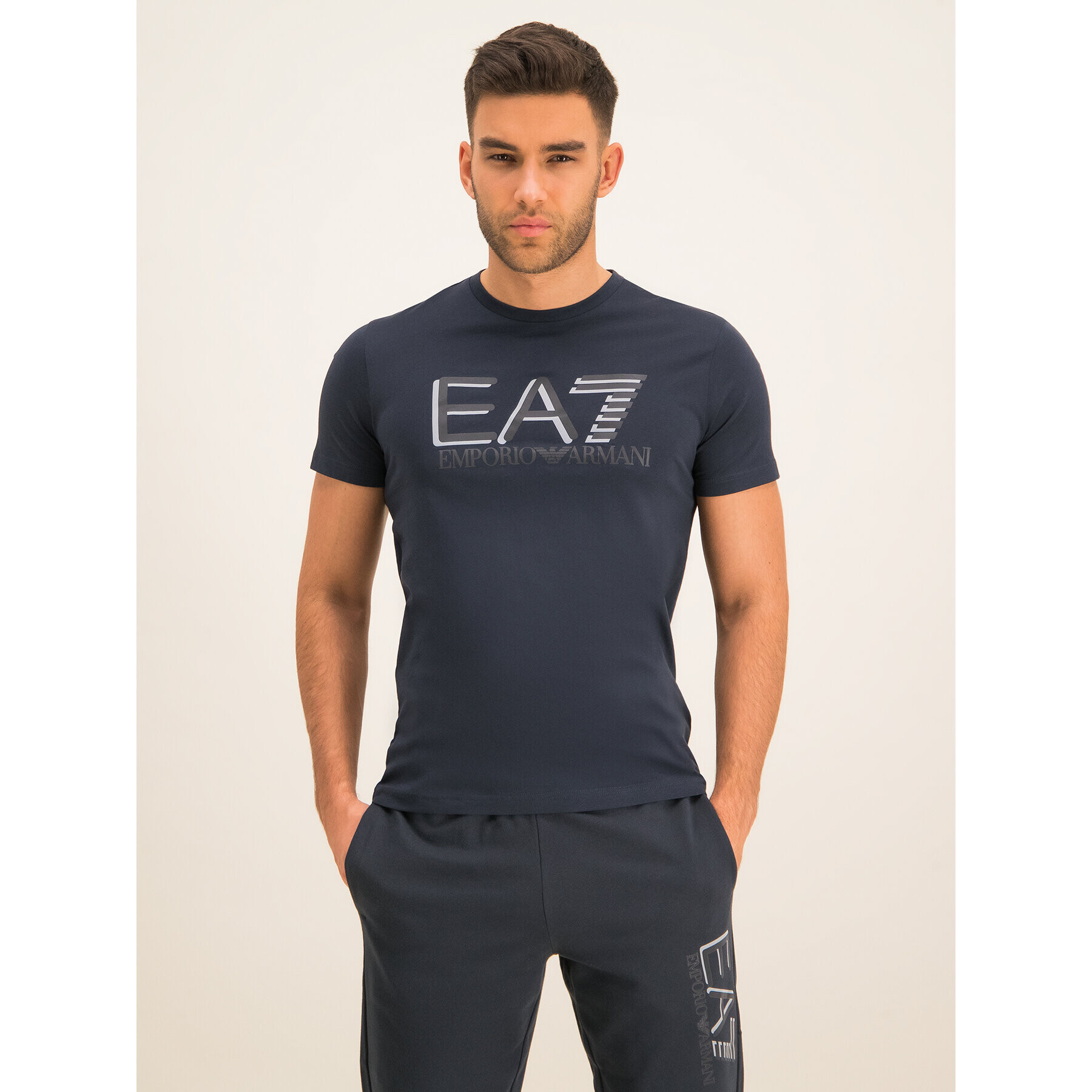 EA7 Emporio Armani Тишърт 3HPT81 PJM9Z 1578 Тъмносин Regular Fit - Pepit.bg