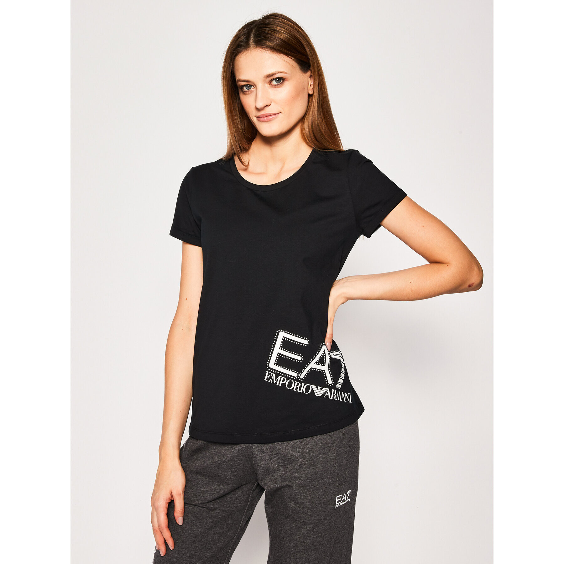 EA7 Emporio Armani Тишърт 3HTT02 TJ29Z 1200 Черен Regular Fit - Pepit.bg