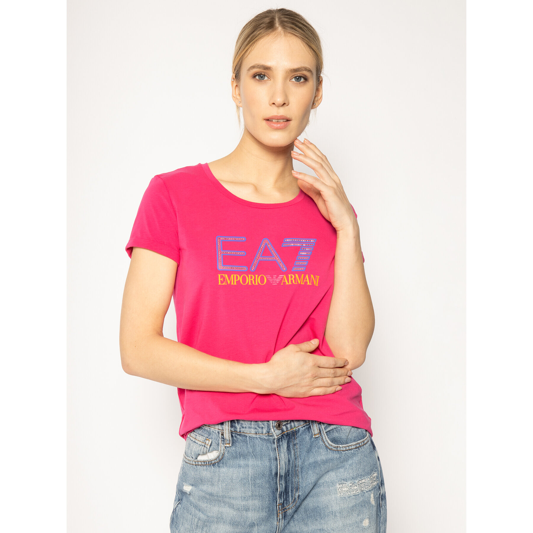 EA7 Emporio Armani Тишърт 3HTT30 TJ12Z 1401 Розов Regular Fit - Pepit.bg