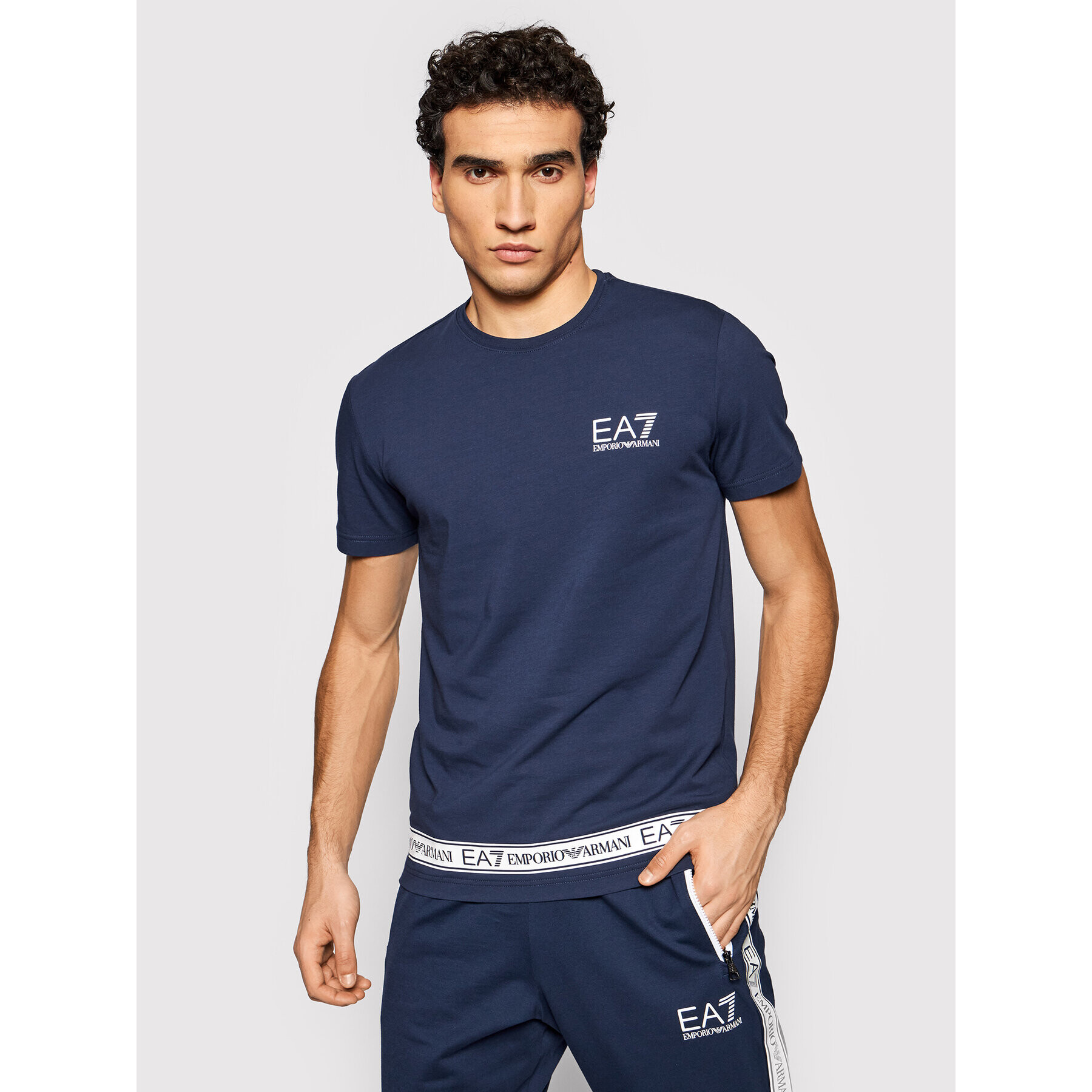 EA7 Emporio Armani Тишърт 3KPT05 PJ03Z 1554 Тъмносин Regular Fit - Pepit.bg