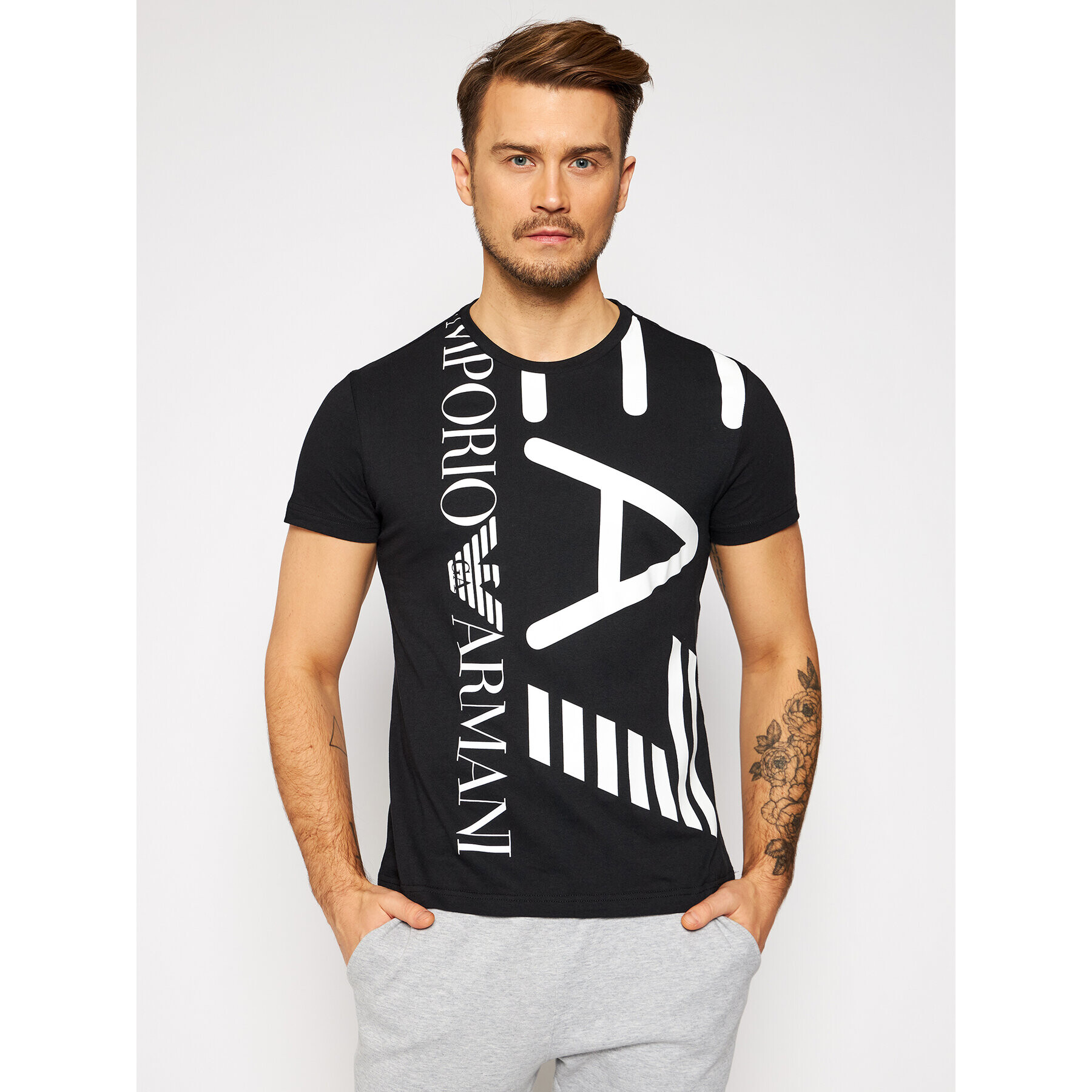 EA7 Emporio Armani Тишърт 3KPT07 PJA2Z 1200 Черен Regular Fit - Pepit.bg