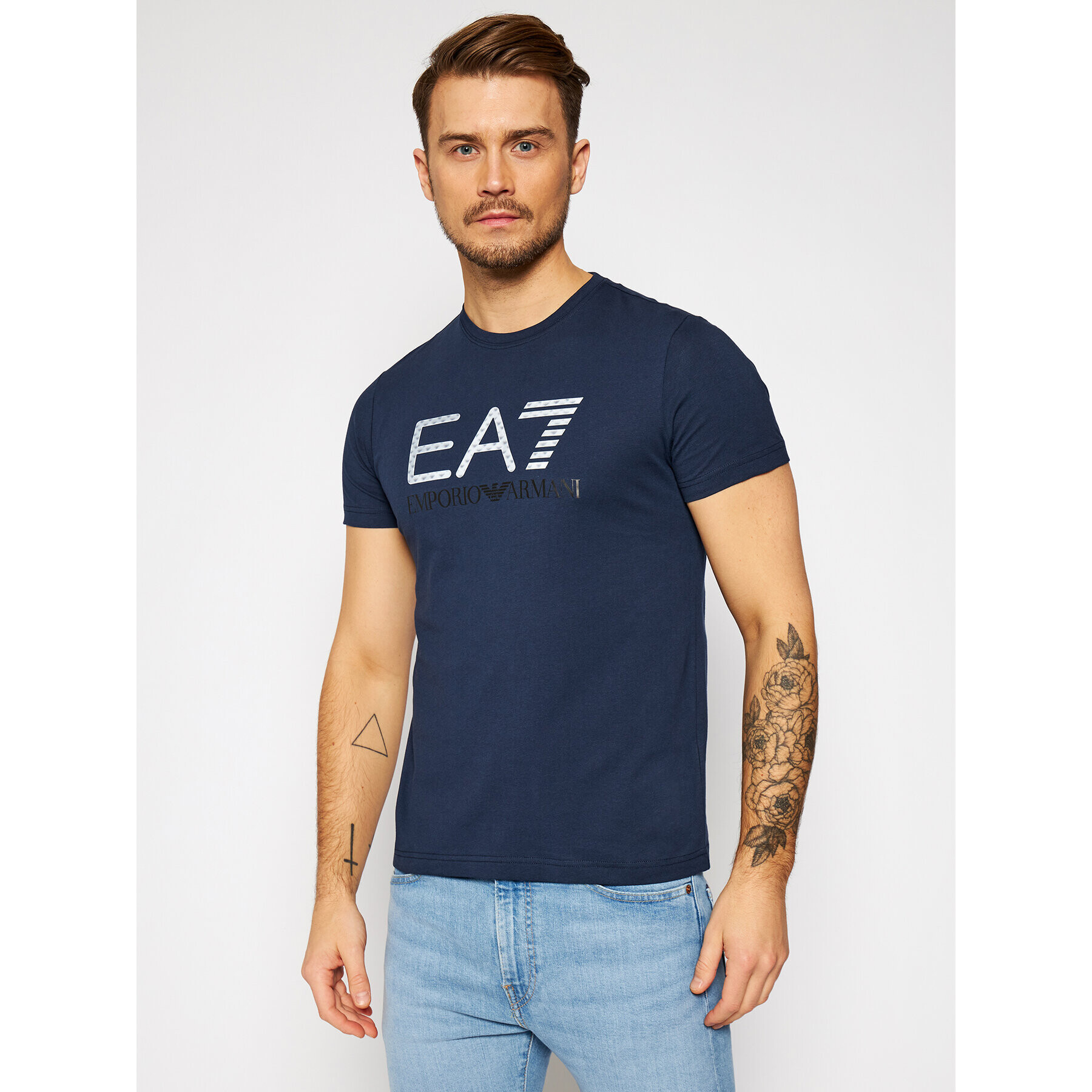 EA7 Emporio Armani Тишърт 3KPT12 PJ7CZ 1554 Тъмносин Regular Fit - Pepit.bg