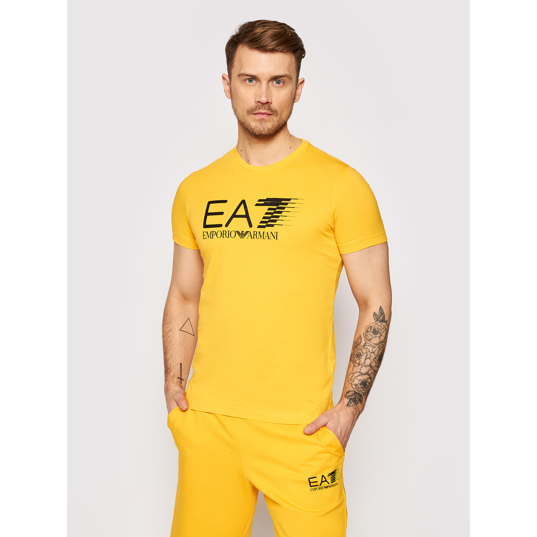 EA7 Emporio Armani Тишърт 3KPT39 PJ02Z 1604 Жълт Regular Fit - Pepit.bg