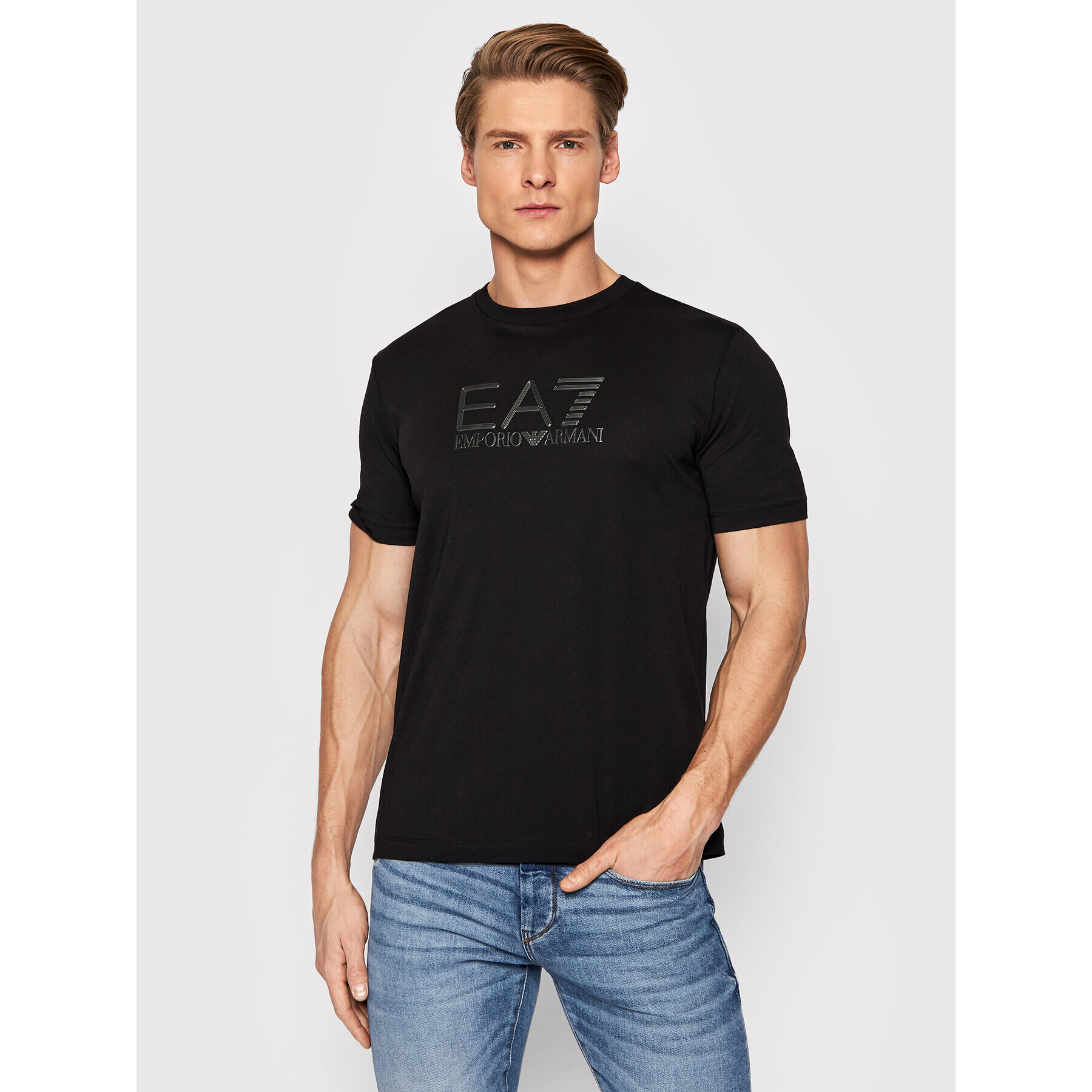 EA7 Emporio Armani Тишърт 3LPT71 PJM9Z 1200 Черен Slim Fit - Pepit.bg