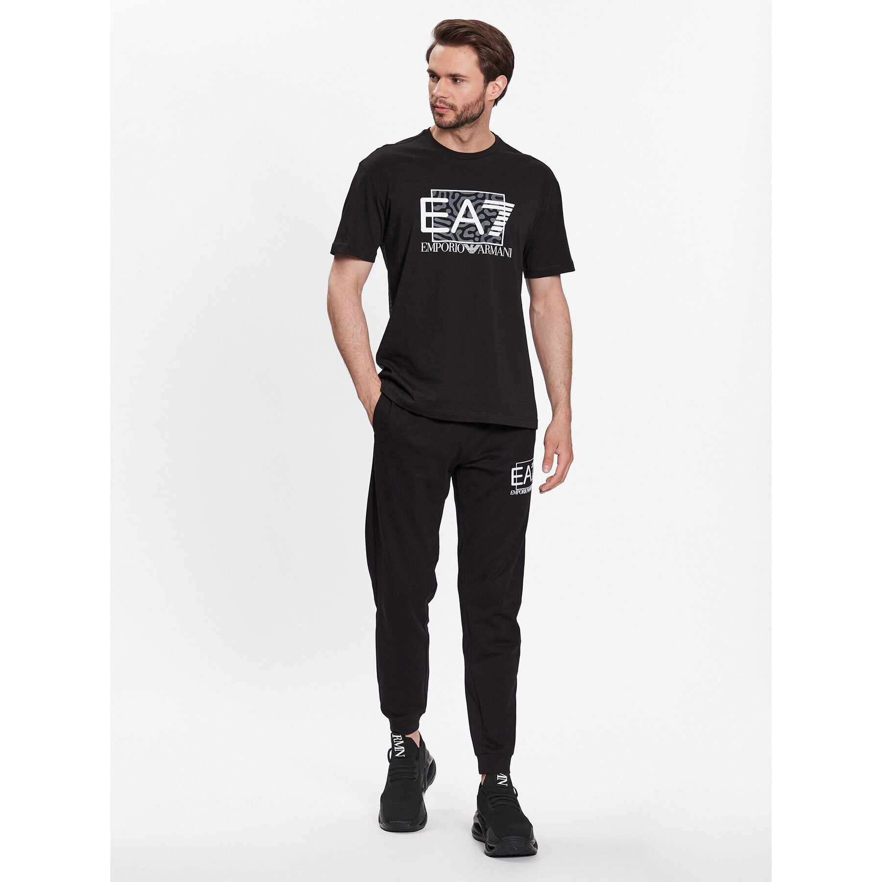 EA7 Emporio Armani Тишърт 3RPT01 PJ02Z 1200 Черен Regular Fit - Pepit.bg