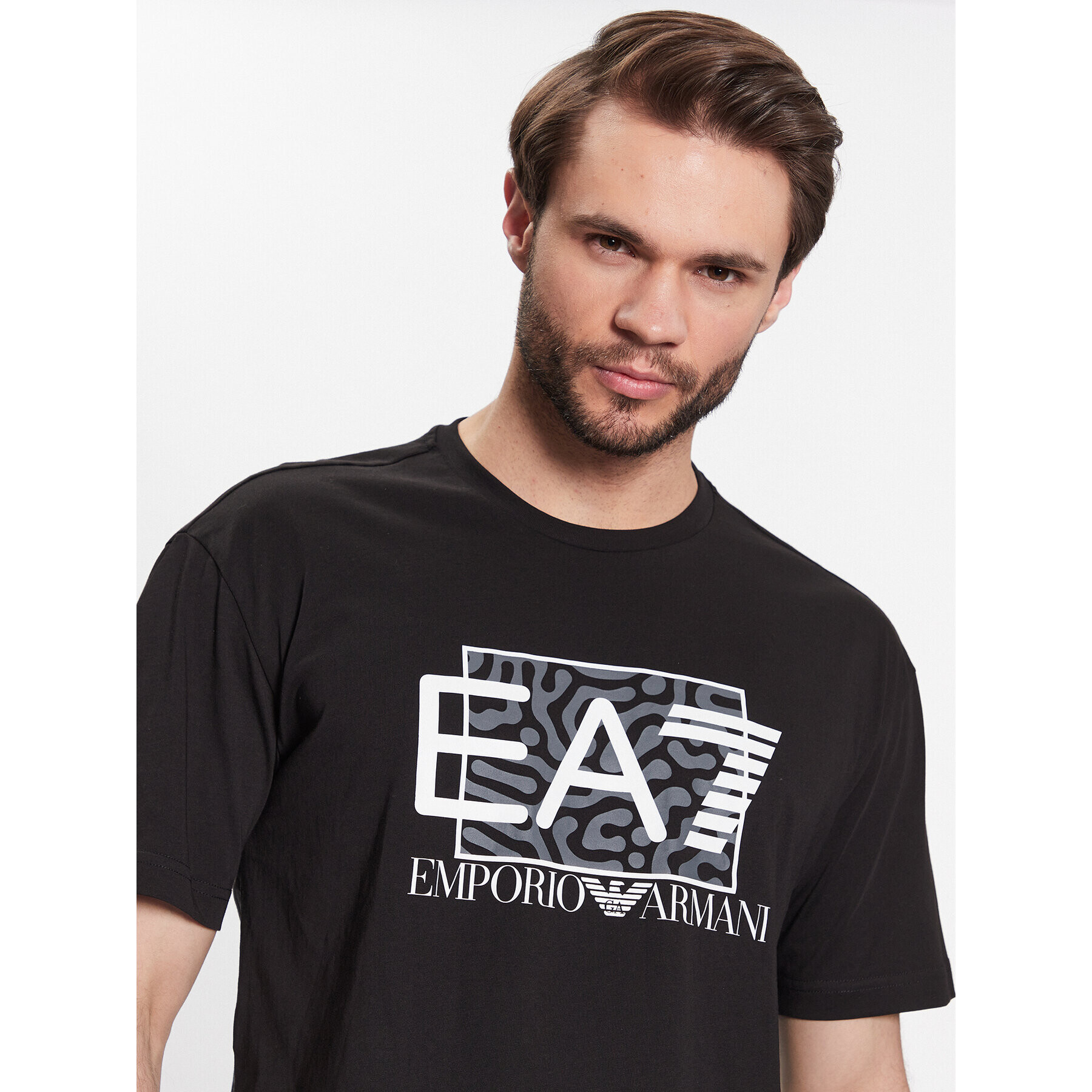 EA7 Emporio Armani Тишърт 3RPT01 PJ02Z 1200 Черен Regular Fit - Pepit.bg