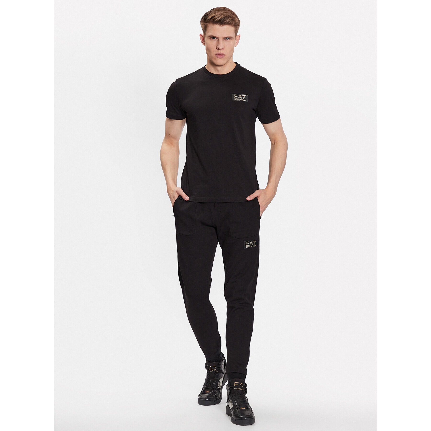 EA7 Emporio Armani Тишърт 3RPT19 PJM9Z 1200 Черен Regular Fit - Pepit.bg