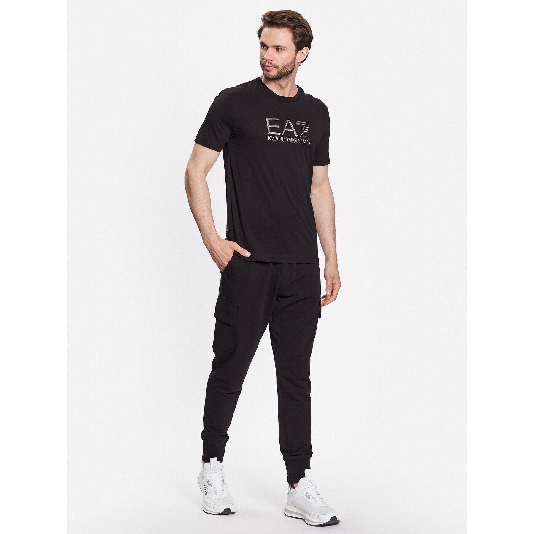 EA7 Emporio Armani Тишърт 3RPT71 PJM9Z 1200 Черен Regular Fit - Pepit.bg