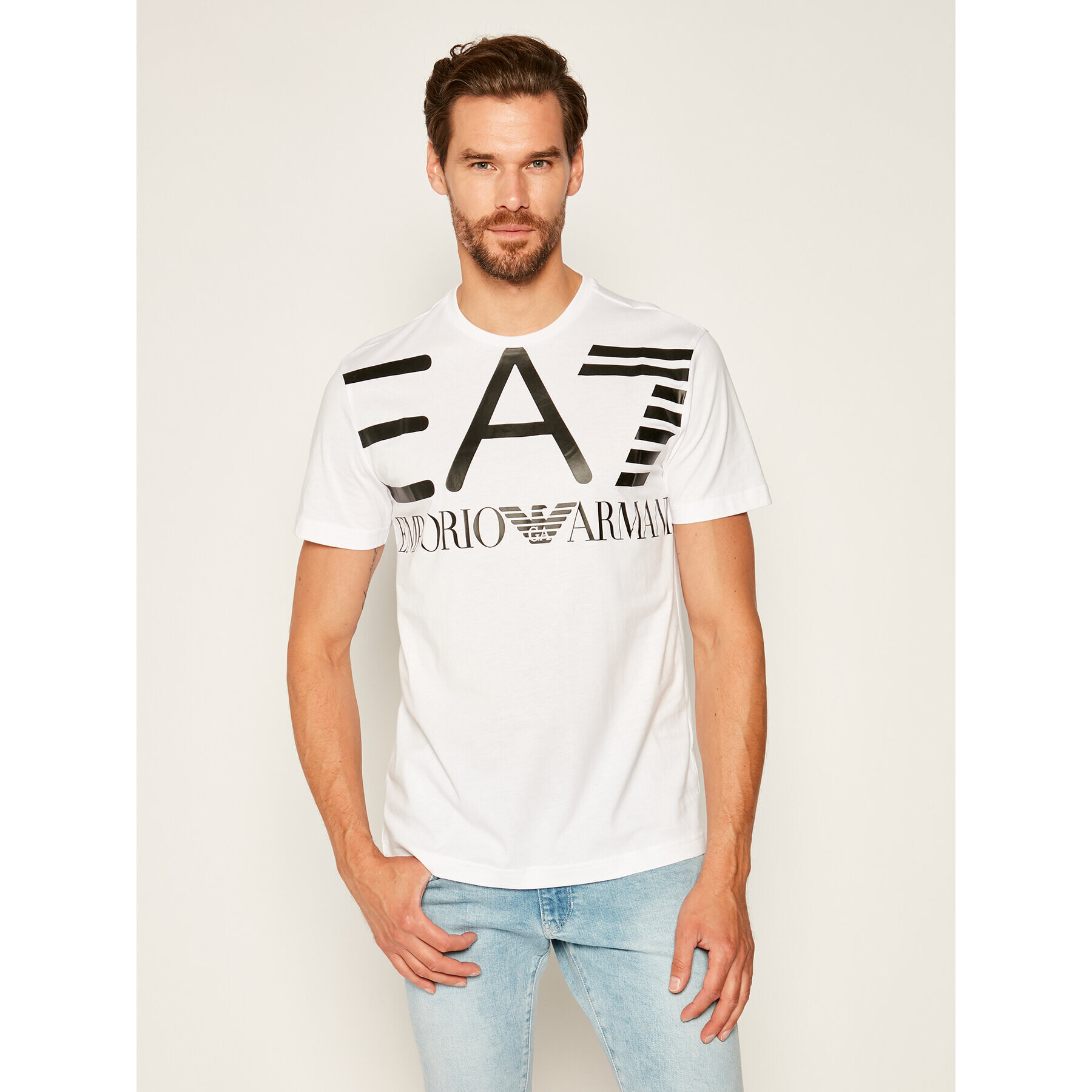 EA7 Emporio Armani Тишърт 6HPT06 PJ02Z 1100 Бял Regular Fit - Pepit.bg