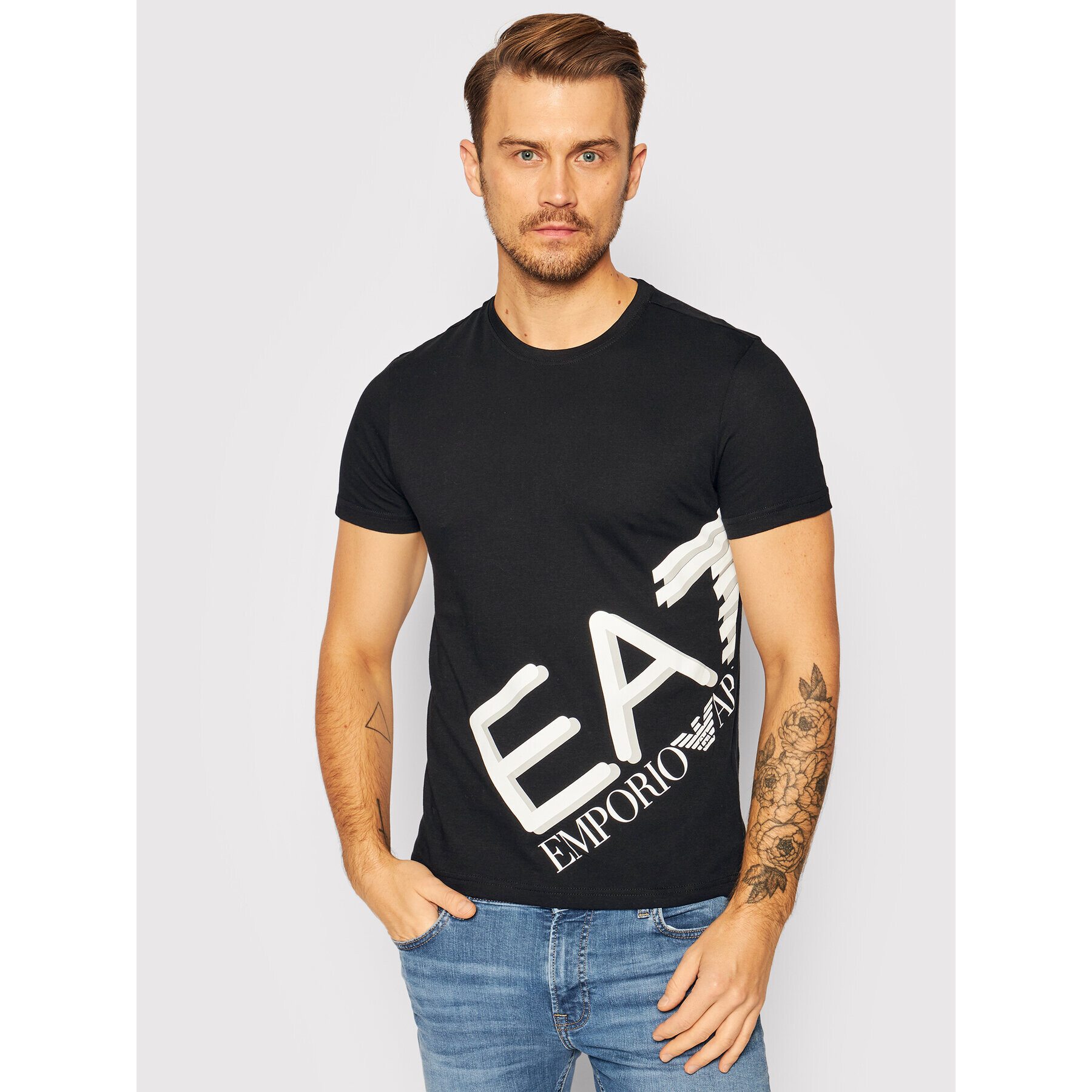 EA7 Emporio Armani Тишърт 6HPT07 PJA2Z 1200 Черен Slim Fit - Pepit.bg