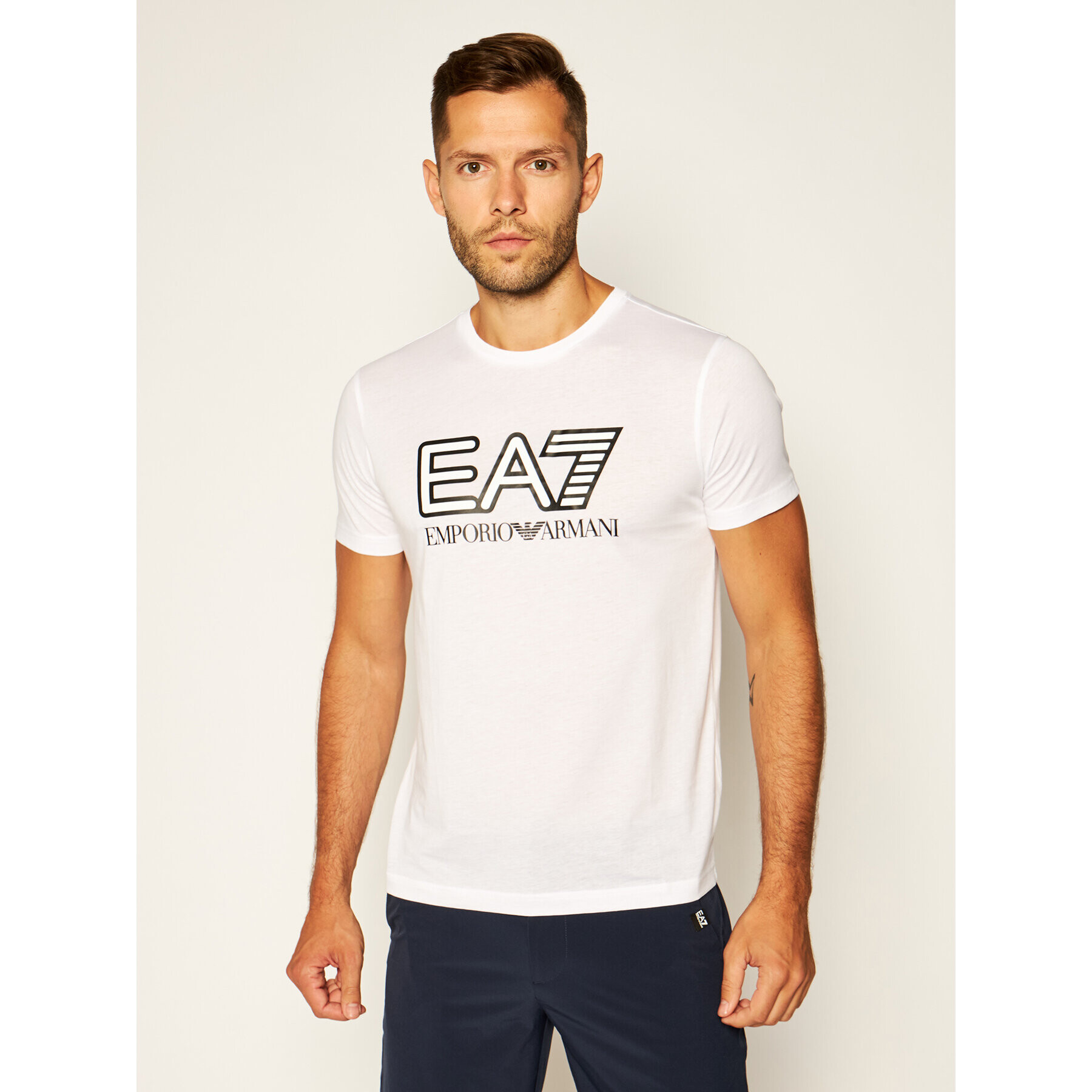 EA7 Emporio Armani Тишърт 6HPT81 PJM9Z 1100 Бял Regular Fit - Pepit.bg