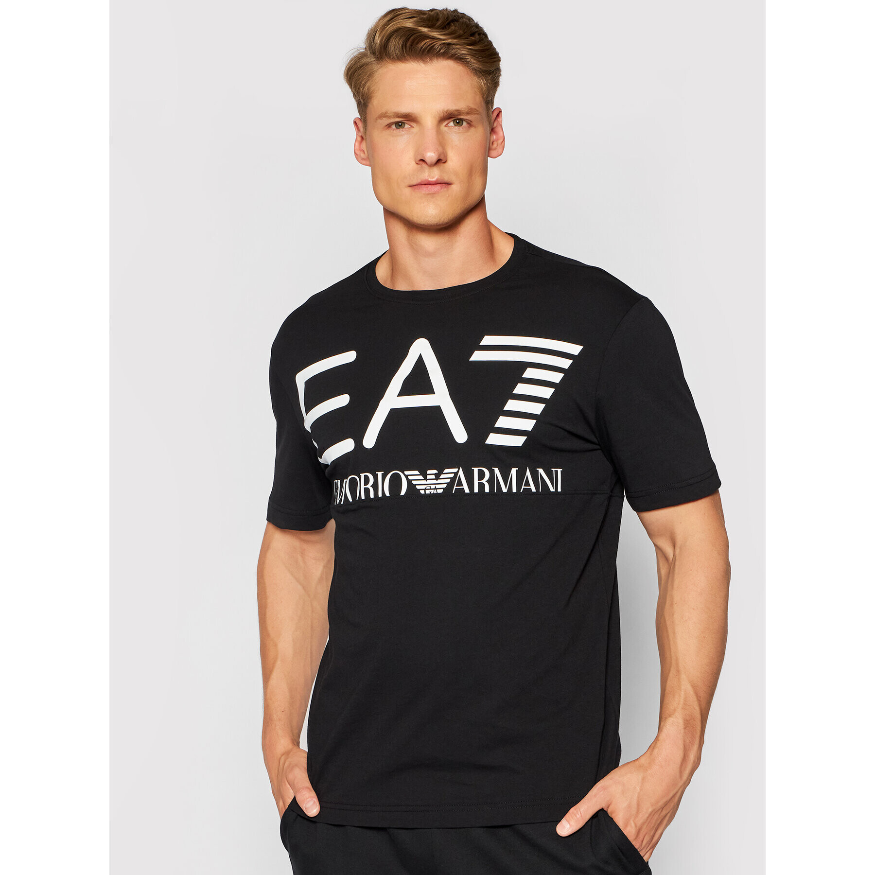 EA7 Emporio Armani Тишърт 6KPT23 PJ6EZ 1200 Черен Regular Fit - Pepit.bg