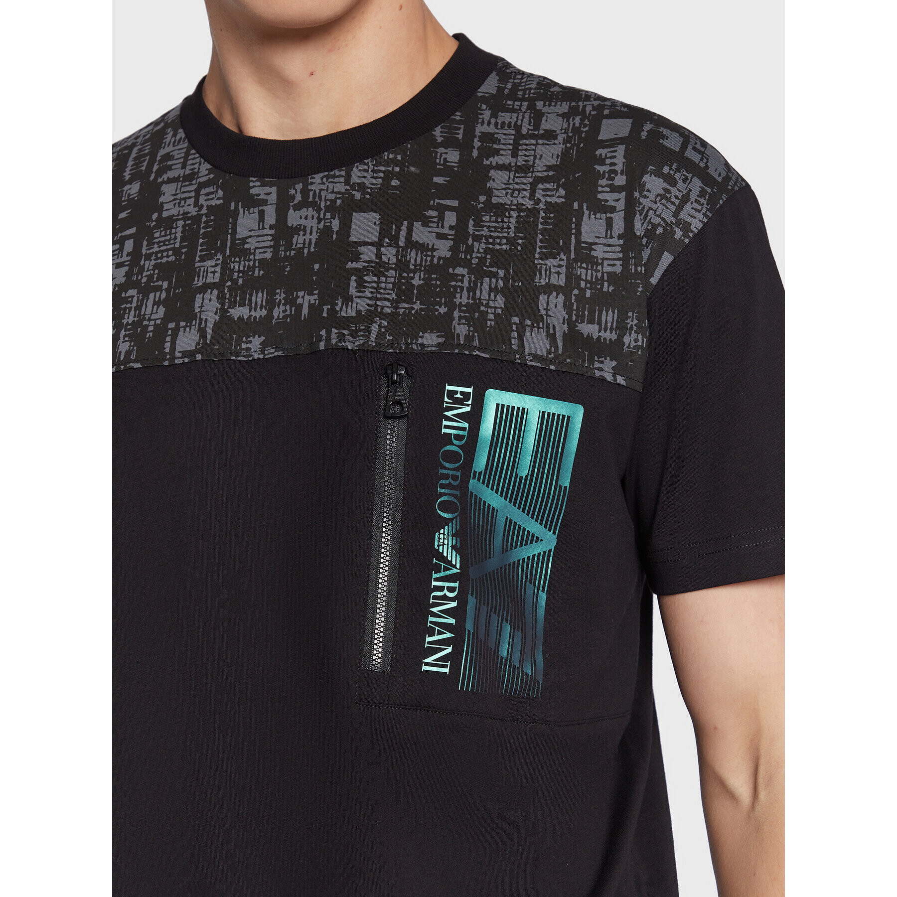 EA7 Emporio Armani Тишърт 6LPT10 PJ02Z 1200 Черен Regular Fit - Pepit.bg