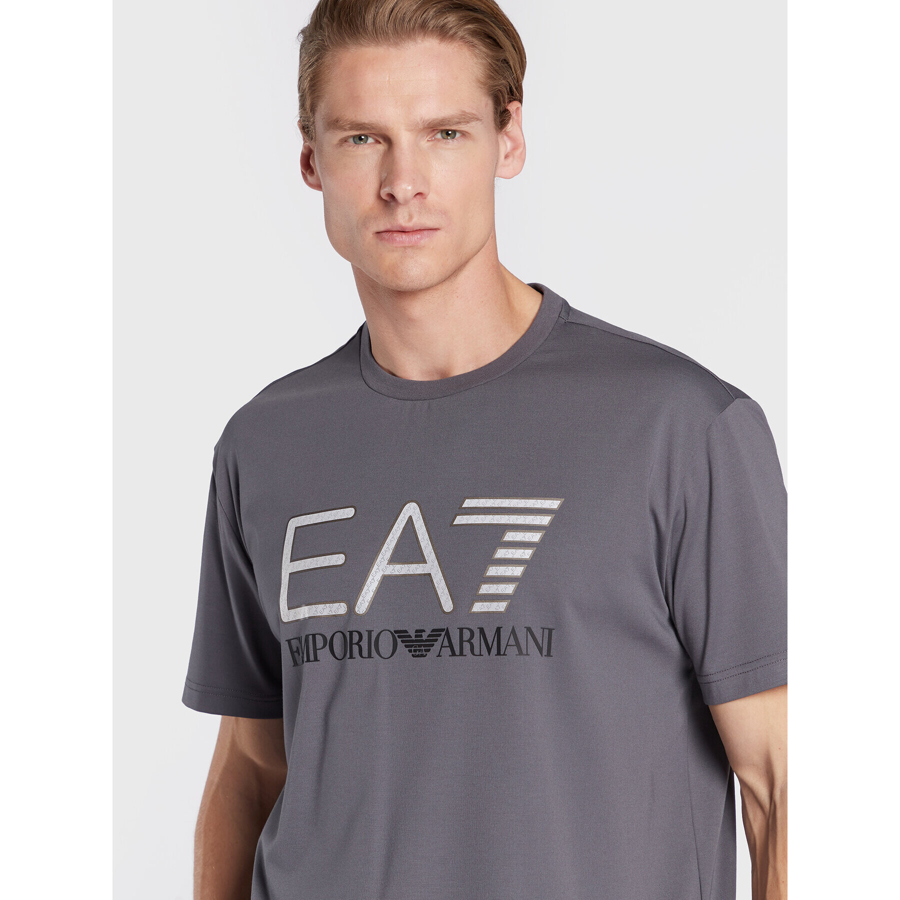 EA7 Emporio Armani Тишърт 6LPT39 PJEEZ 1977 Сив Regular Fit - Pepit.bg