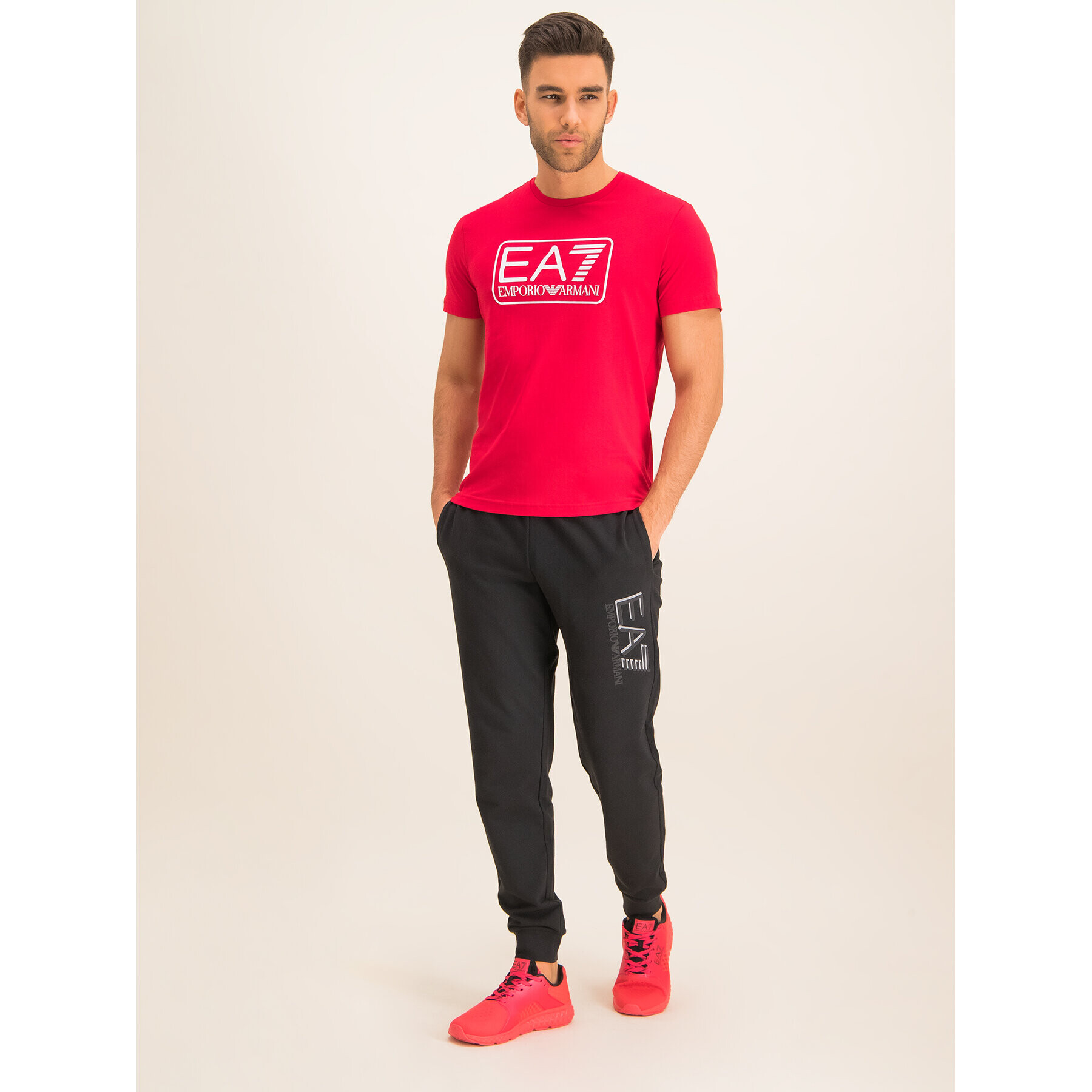 EA7 Emporio Armani Тишърт 8NPT10 PJNQZ 1450 Червен Regular Fit - Pepit.bg