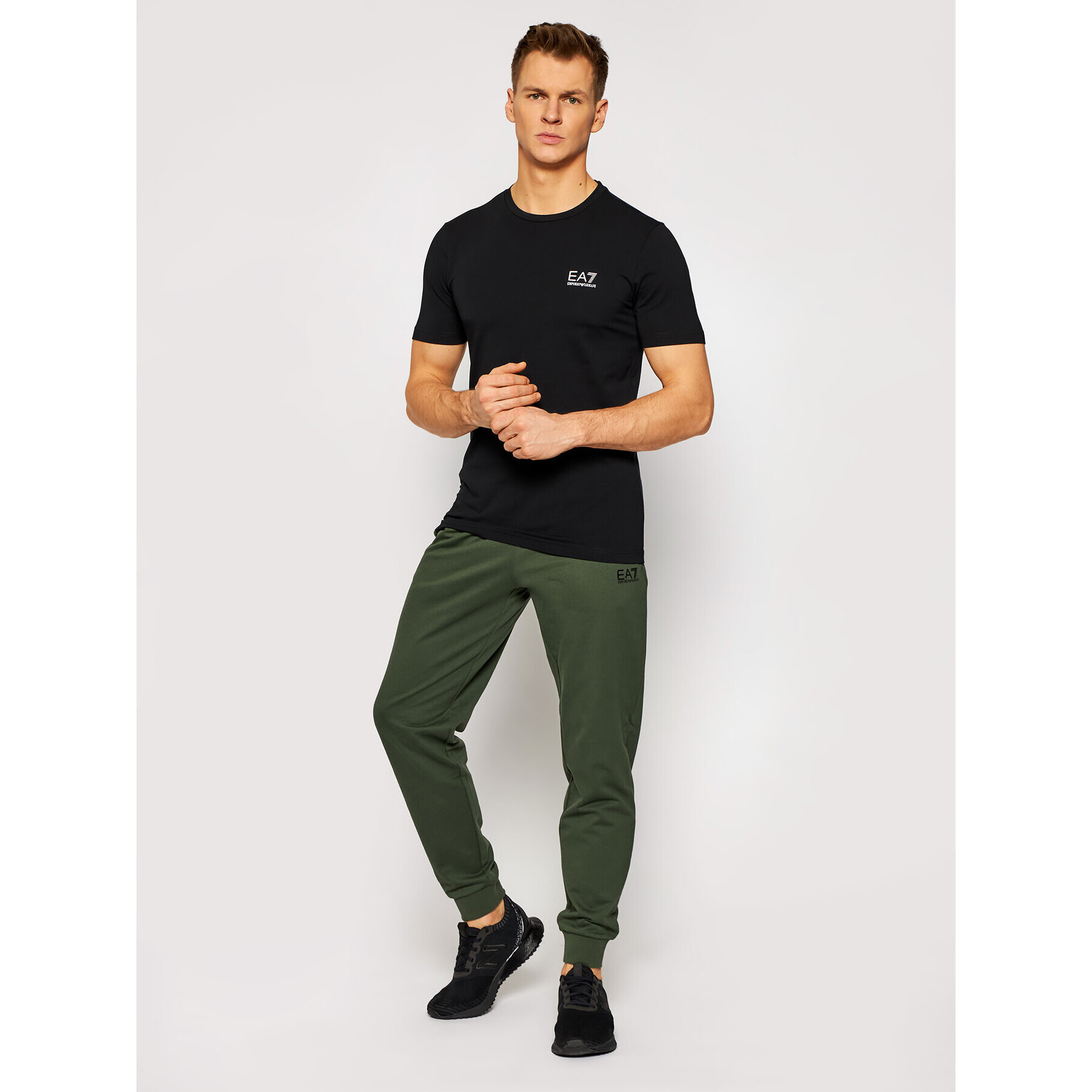 EA7 Emporio Armani Тишърт 8NPT52 PJM5Z 1200 Черен Regular Fit - Pepit.bg