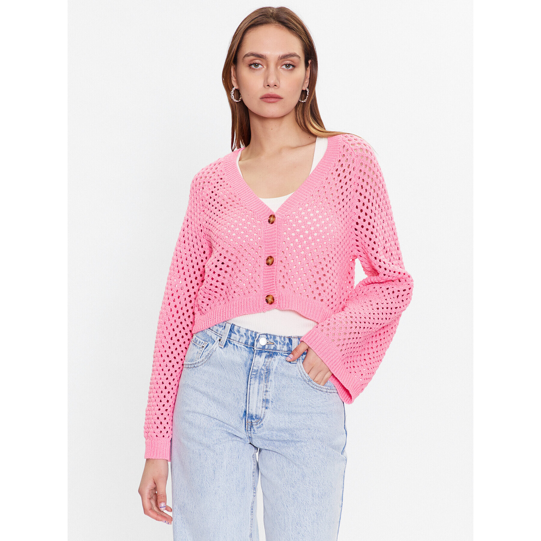 Edited Кардиган EDT6863002 Розов Boxy Fit - Pepit.bg