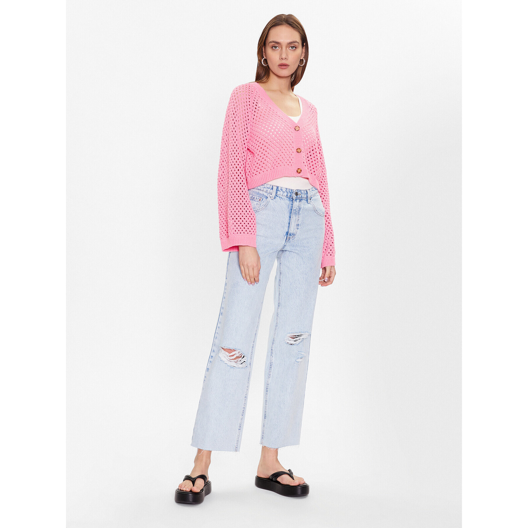 Edited Кардиган EDT6863002 Розов Boxy Fit - Pepit.bg