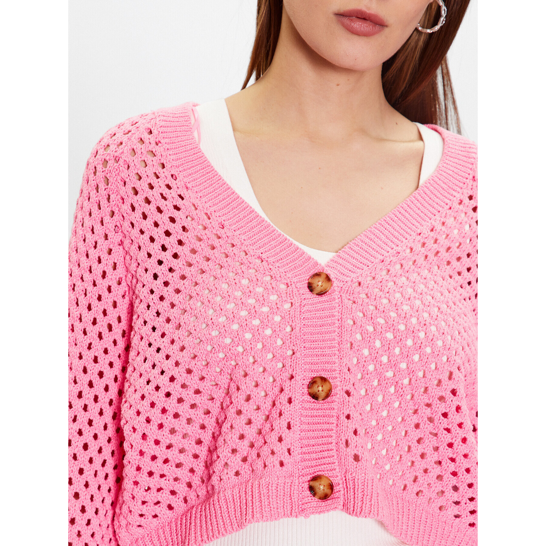 Edited Кардиган EDT6863002 Розов Boxy Fit - Pepit.bg