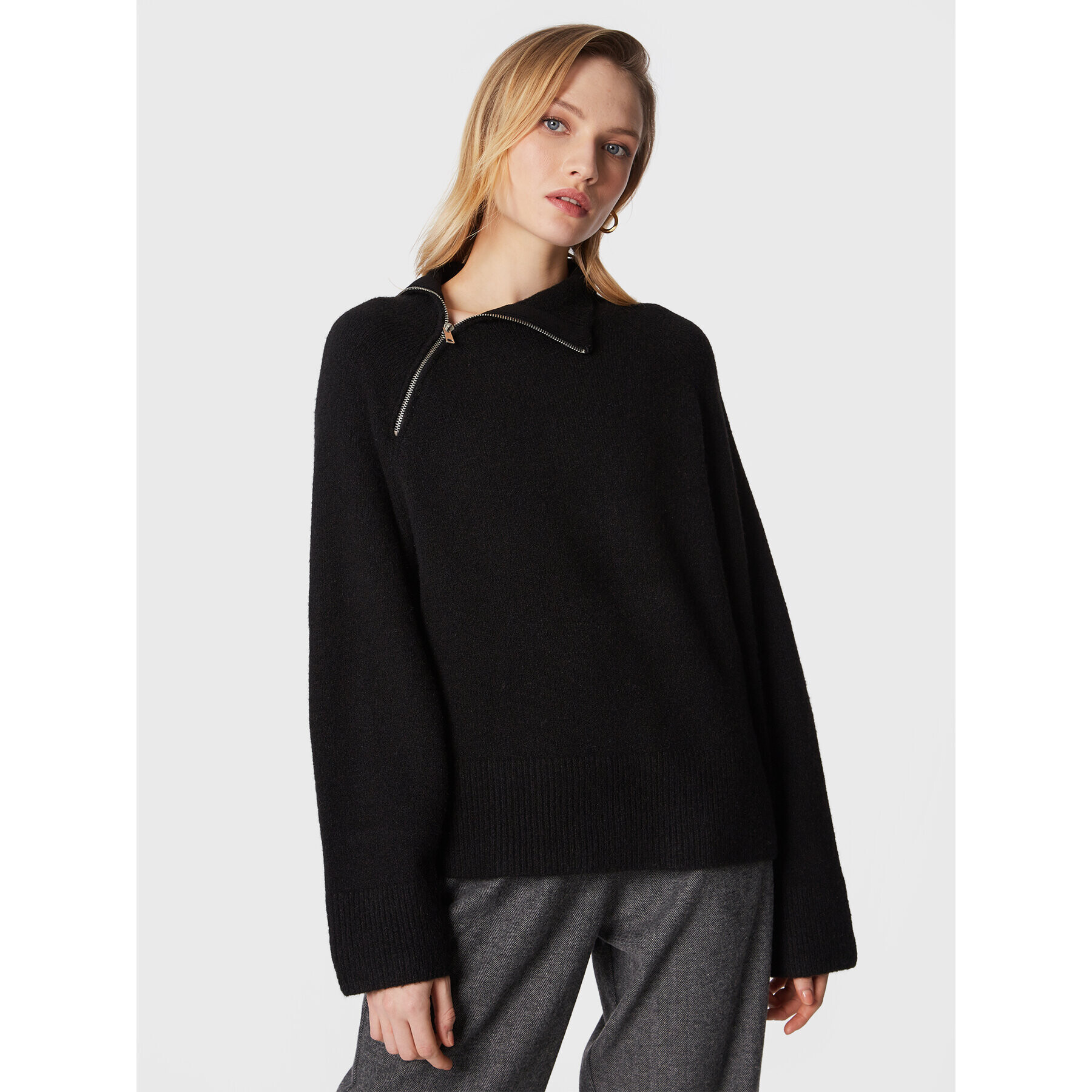Edited Пуловер Xamira EDT6363001000002 Черен Relaxed Fit - Pepit.bg