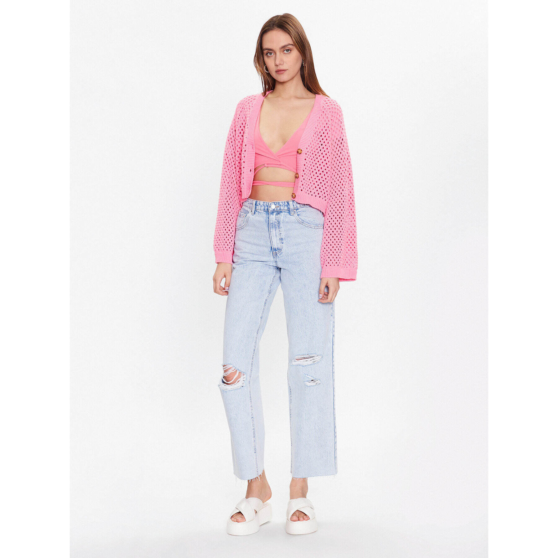 Edited Тишърт EDT4241009 Розов Casual Fit - Pepit.bg