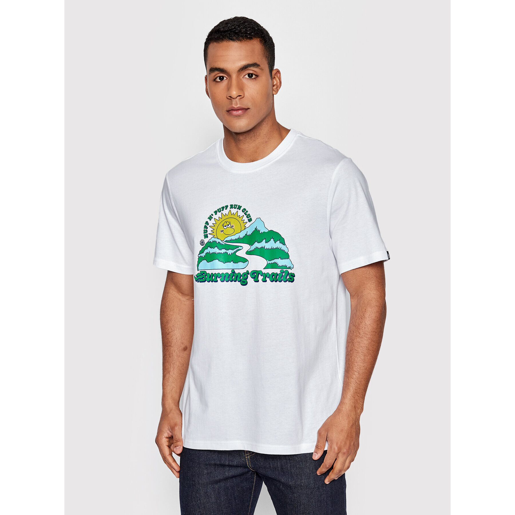 Element Тишърт Burning Trail C1SSL1 Бял Regular Fit - Pepit.bg