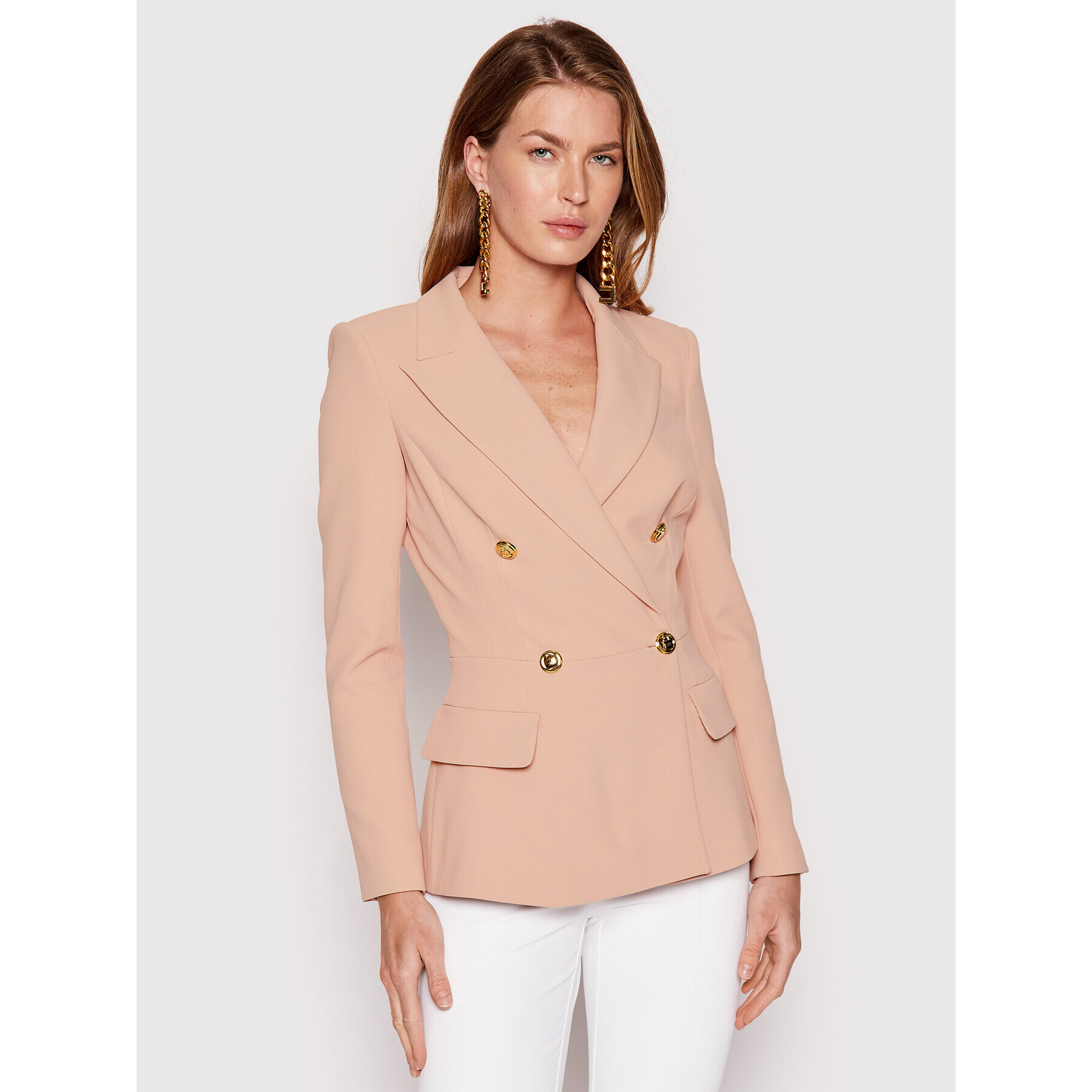 Elisabetta Franchi Блейзър GI-024-22E2-V540 Розов Regular Fit - Pepit.bg