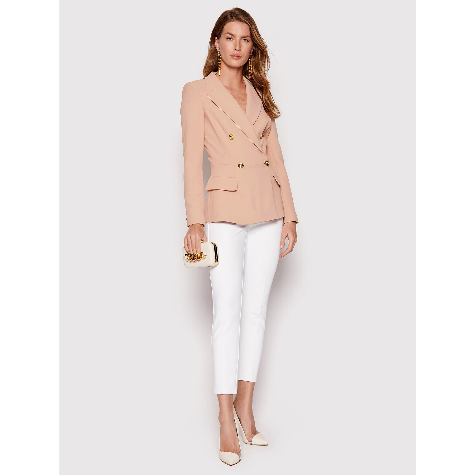 Elisabetta Franchi Блейзър GI-024-22E2-V540 Розов Regular Fit - Pepit.bg