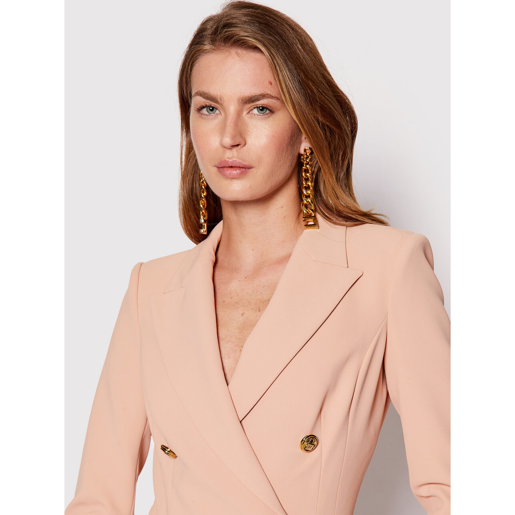 Elisabetta Franchi Блейзър GI-024-22E2-V540 Розов Regular Fit - Pepit.bg