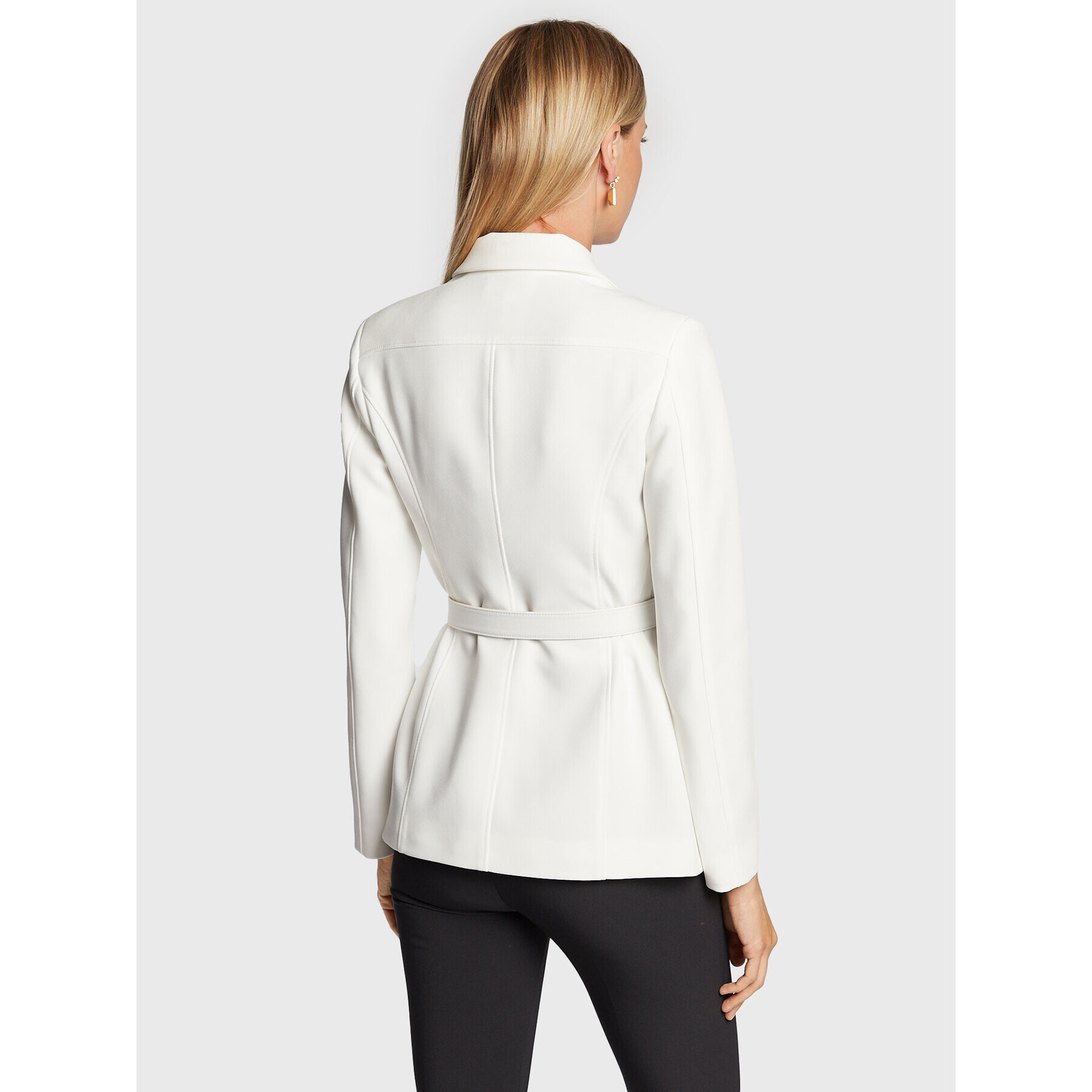 Elisabetta Franchi Сако GI-032-26E2-V600 Бял Regular Fit - Pepit.bg
