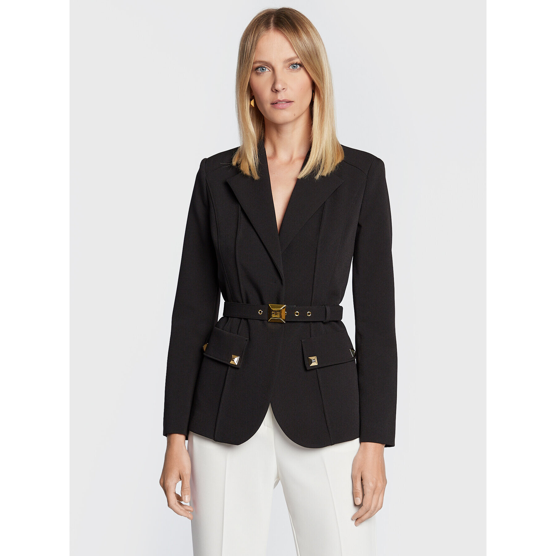 Elisabetta Franchi Блейзър GI-032-26E2-V600 Черен Regular Fit - Pepit.bg