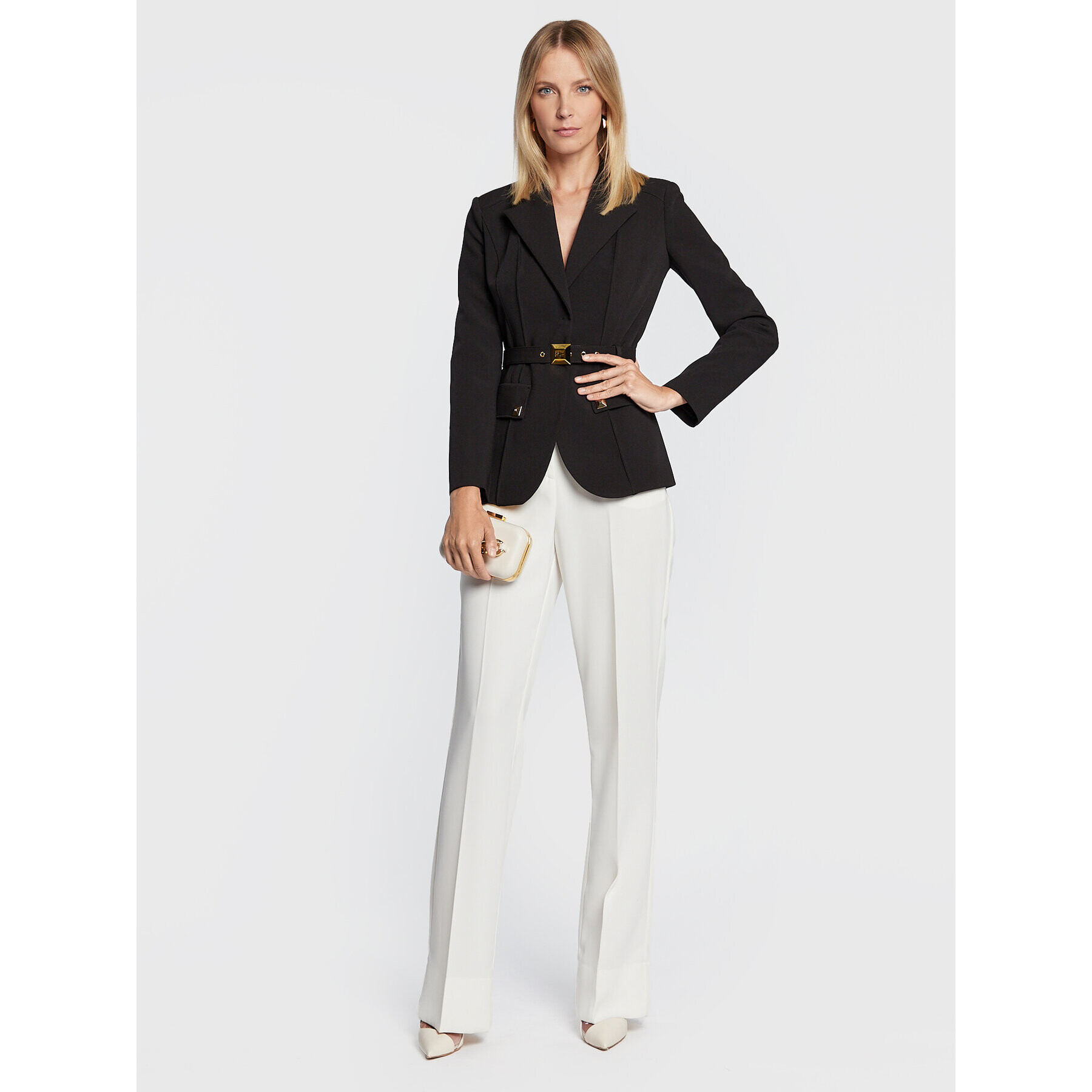 Elisabetta Franchi Блейзър GI-032-26E2-V600 Черен Regular Fit - Pepit.bg