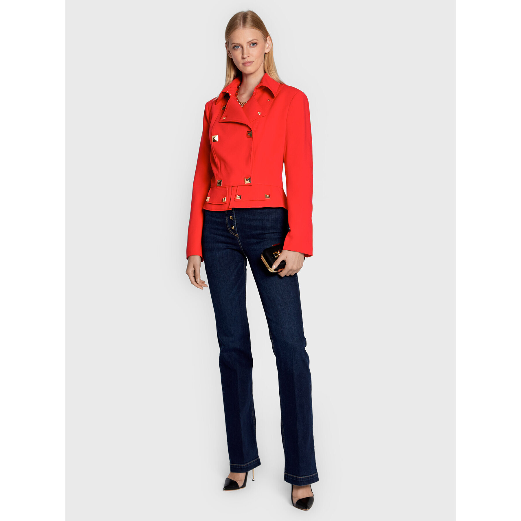 Elisabetta Franchi Сако GI-036-26E2-V580 Червен Regular Fit - Pepit.bg