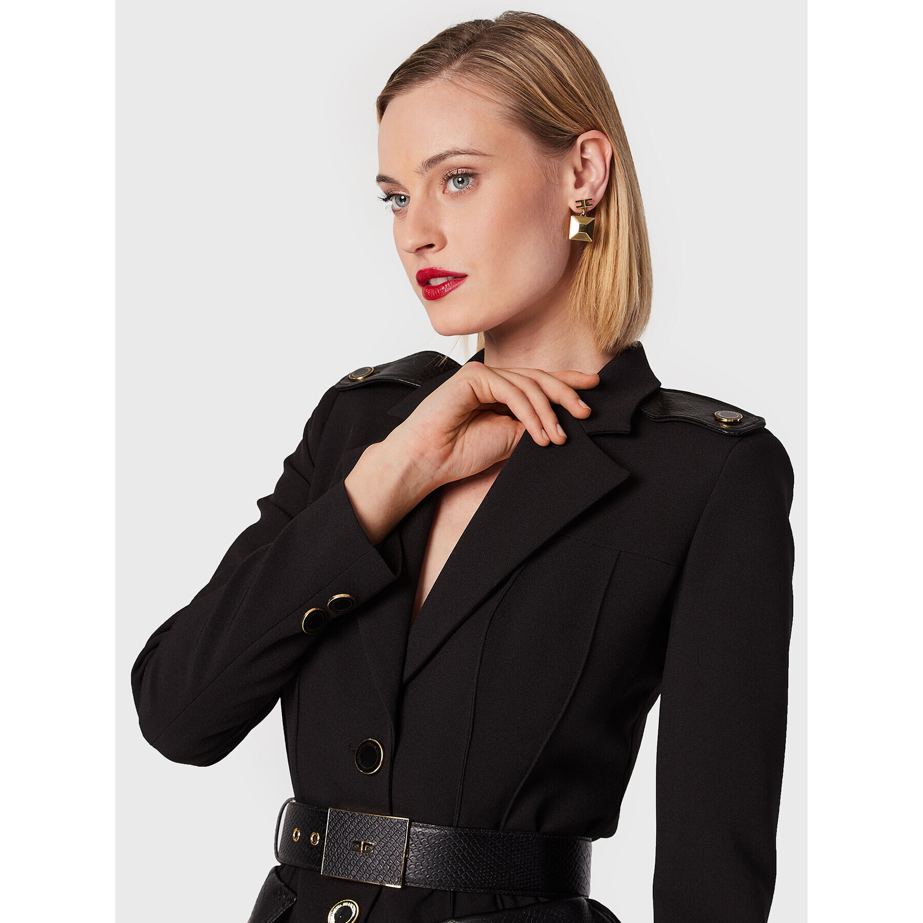 Elisabetta Franchi Сако GI-040-27E2-V630 Черен Regular Fit - Pepit.bg