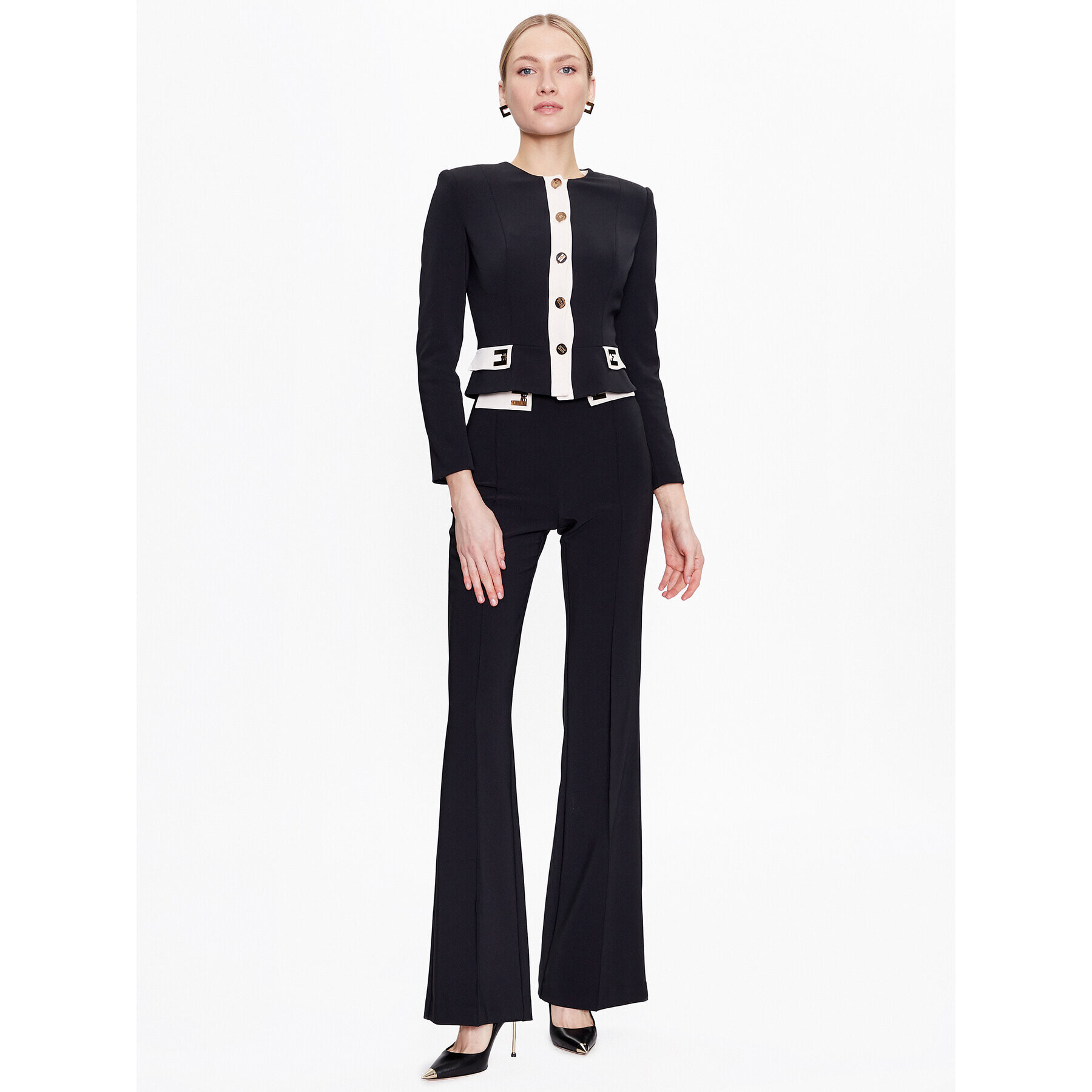 Elisabetta Franchi Сако GI-043-31E2-V500 Черен Regular Fit - Pepit.bg
