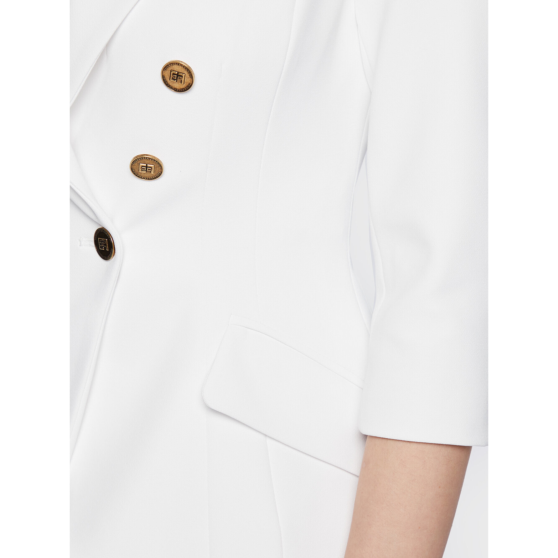 Elisabetta Franchi Сако GI-045-31E2-V560 Бял Slim Fit - Pepit.bg