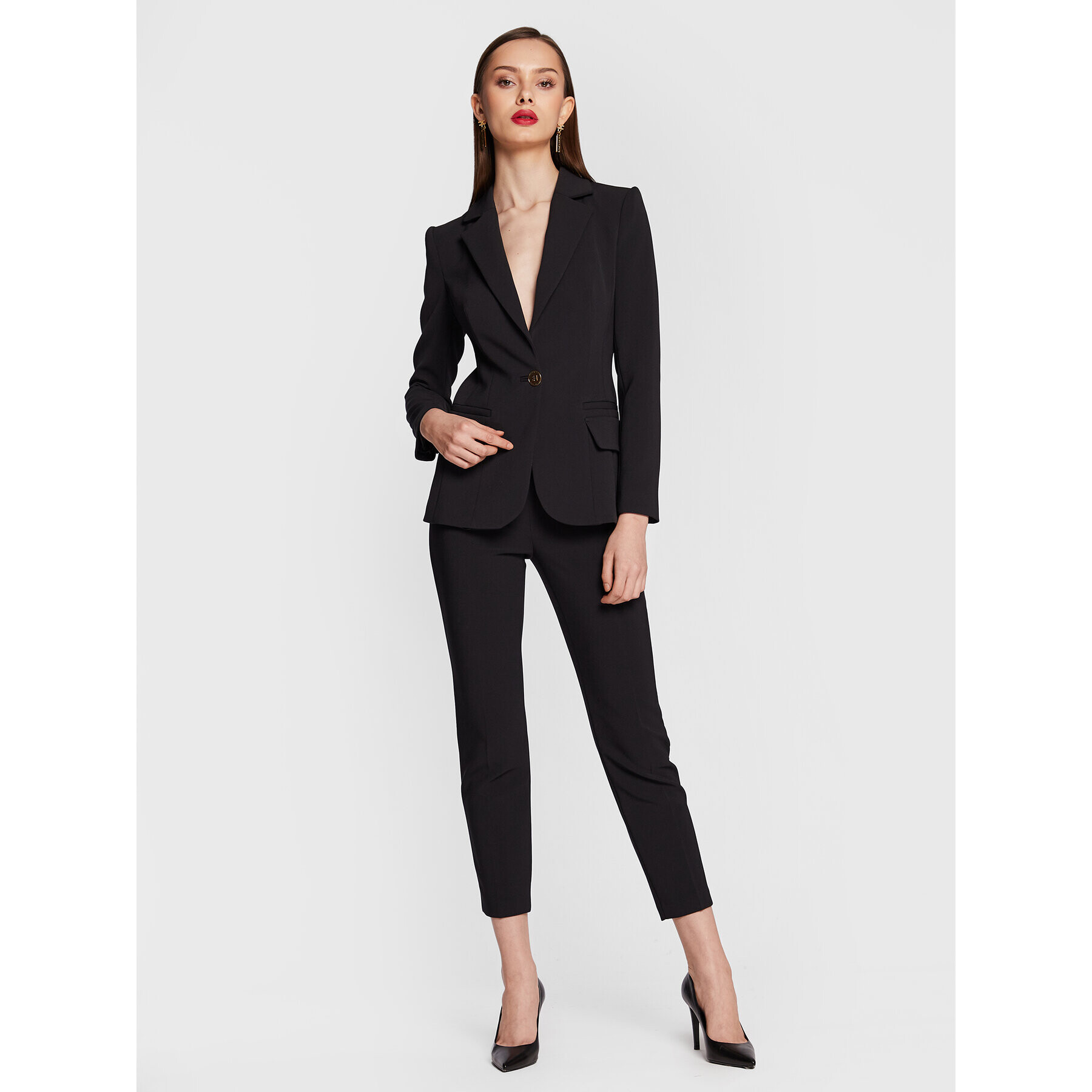 Elisabetta Franchi Сако GI-047-31E2-V450 Черен Slim Fit - Pepit.bg