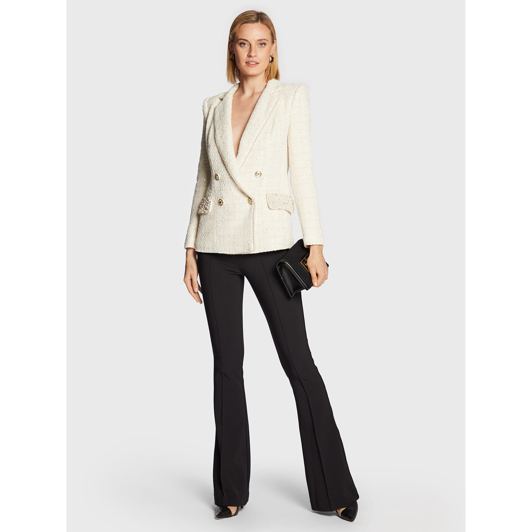 Elisabetta Franchi Сако GI-062-27E2-V800 Бежов Regular Fit - Pepit.bg