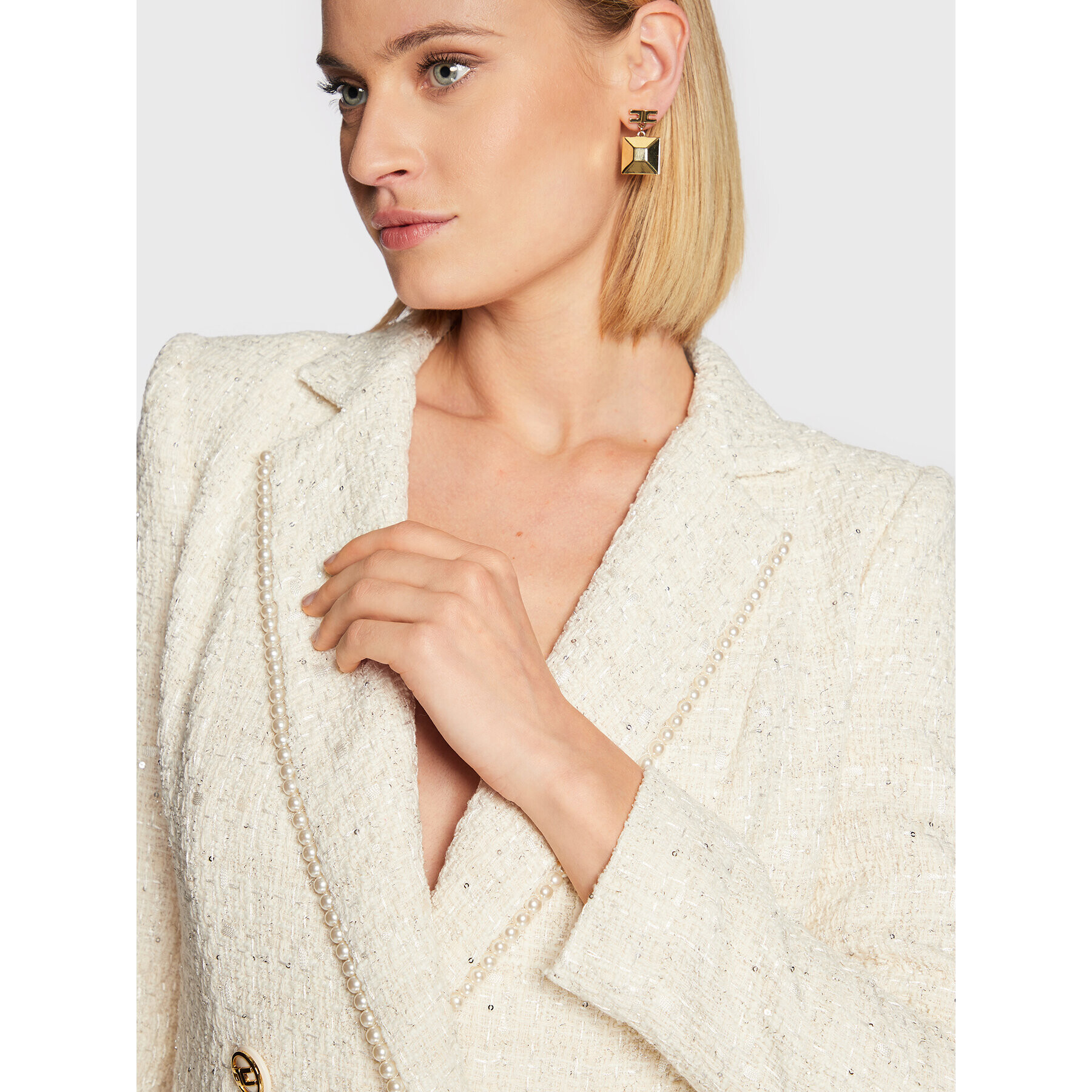 Elisabetta Franchi Сако GI-062-27E2-V800 Бежов Regular Fit - Pepit.bg