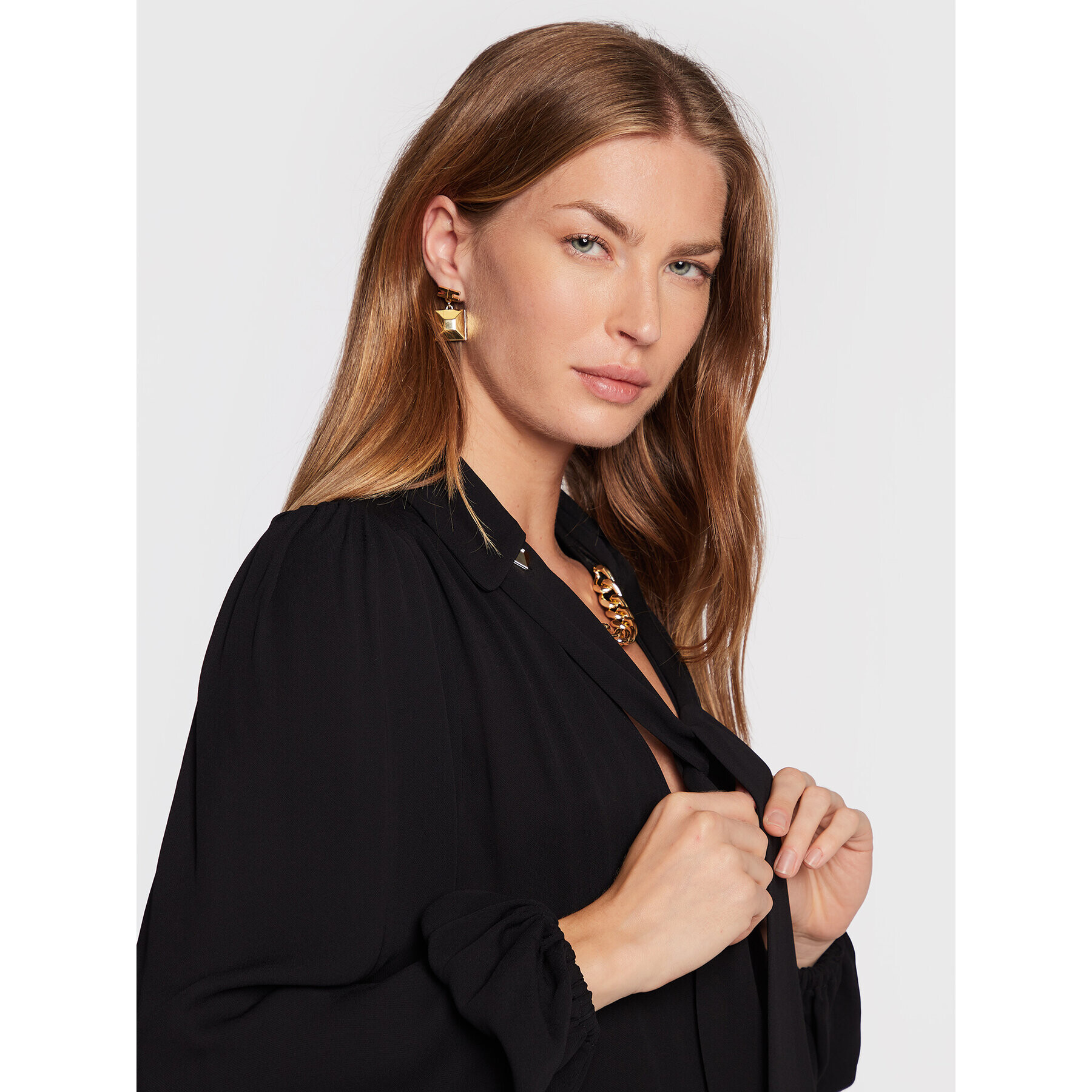 Elisabetta Franchi Блуза CA-002-26E2-V320 Черен Regular Fit - Pepit.bg