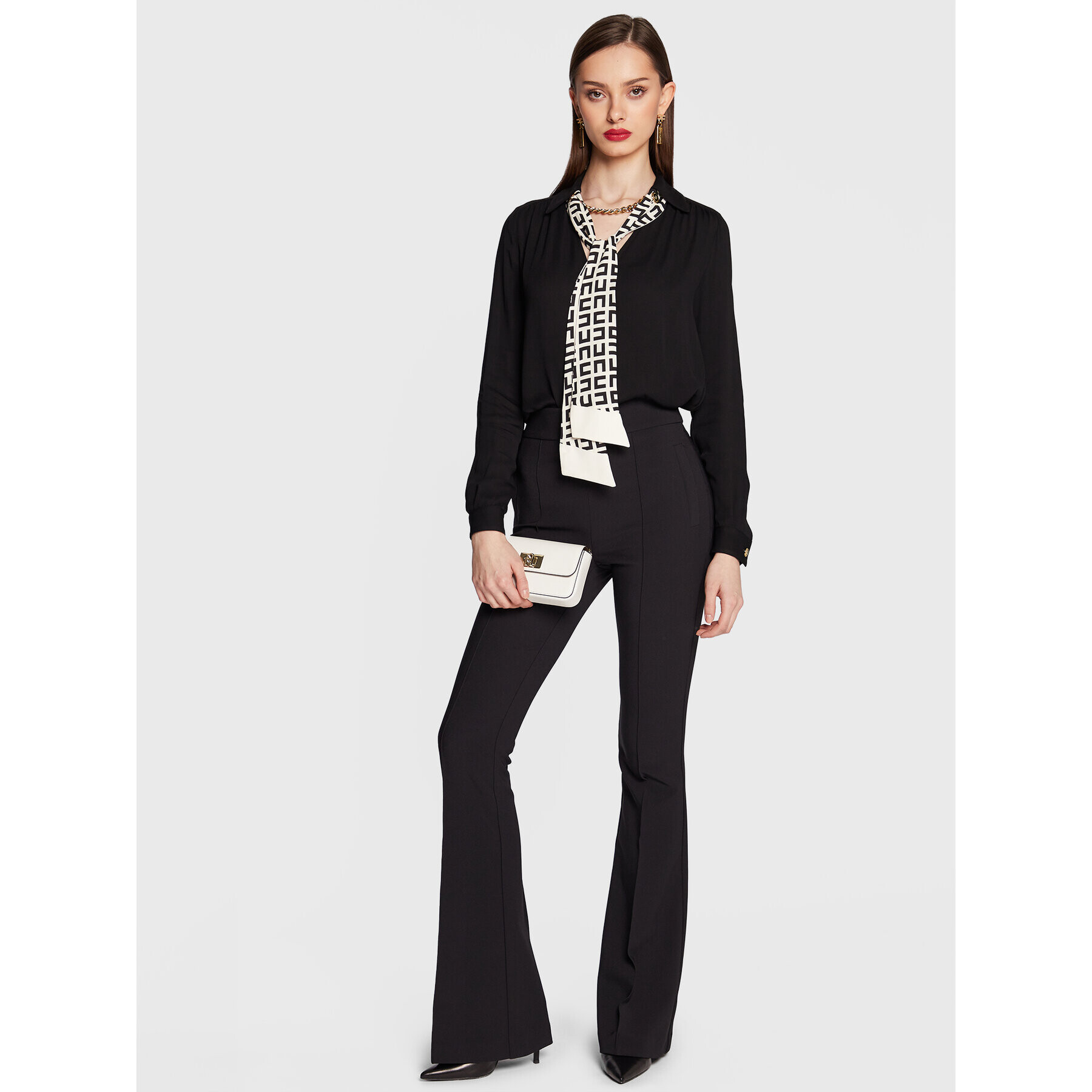 Elisabetta Franchi Блуза CA-002-31E2-V350 Черен Straight Fit - Pepit.bg