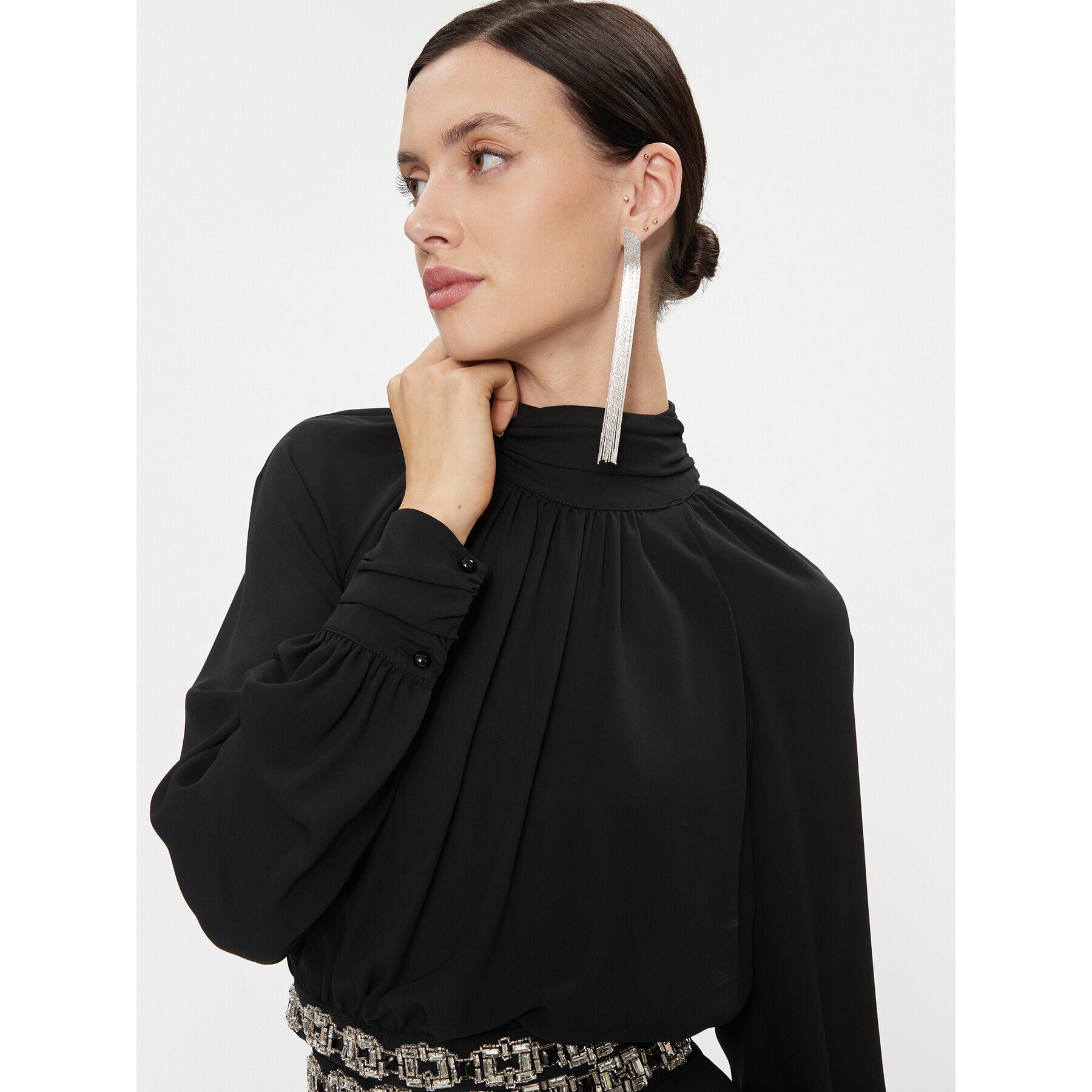 Elisabetta Franchi Блуза CA-011-37E2-V380 Черен Regular Fit - Pepit.bg