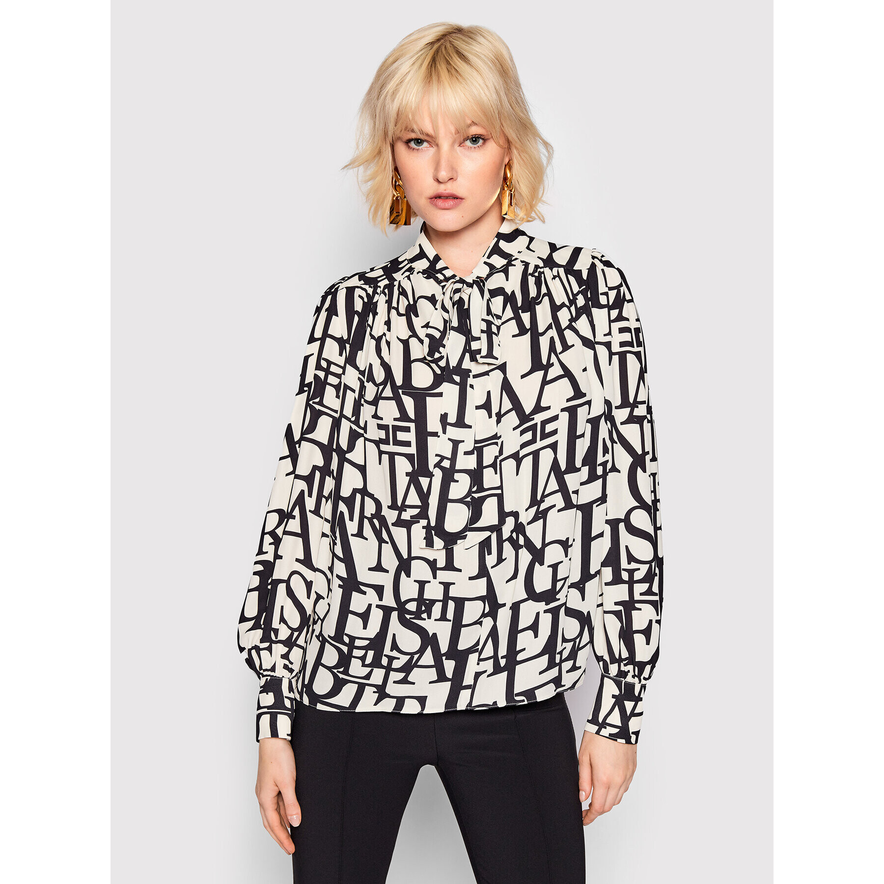Elisabetta Franchi Блуза CA-039-26E2-V320 Бял Regular Fit - Pepit.bg