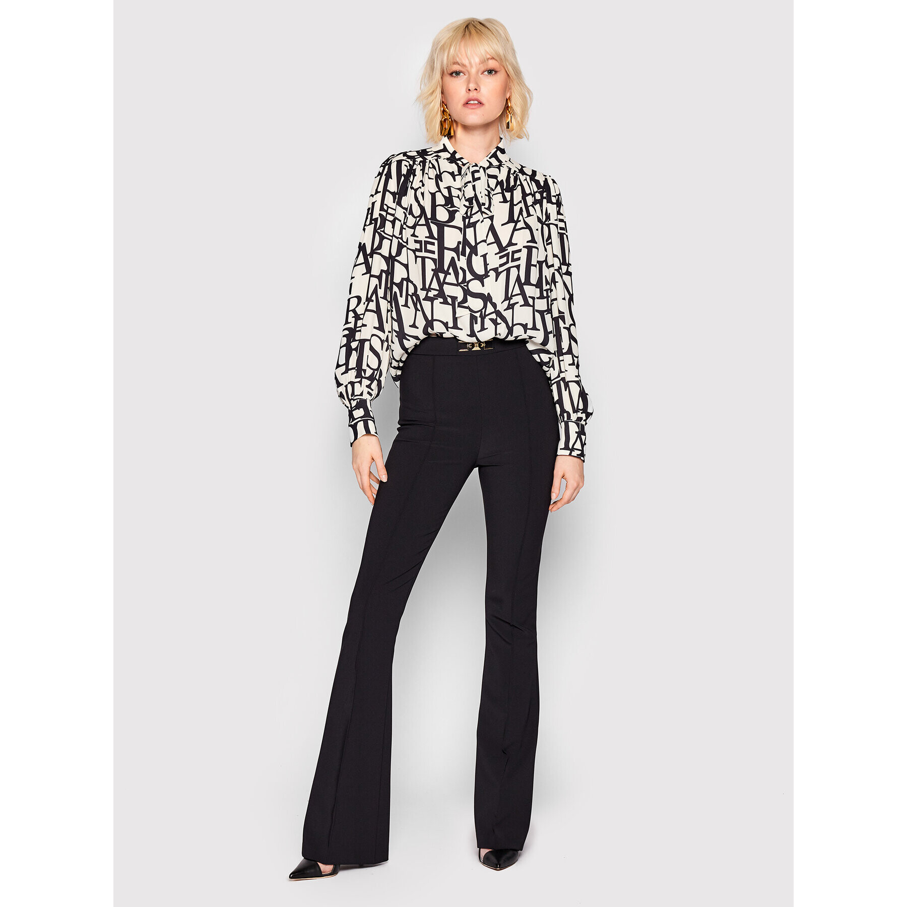 Elisabetta Franchi Блуза CA-039-26E2-V320 Бял Regular Fit - Pepit.bg