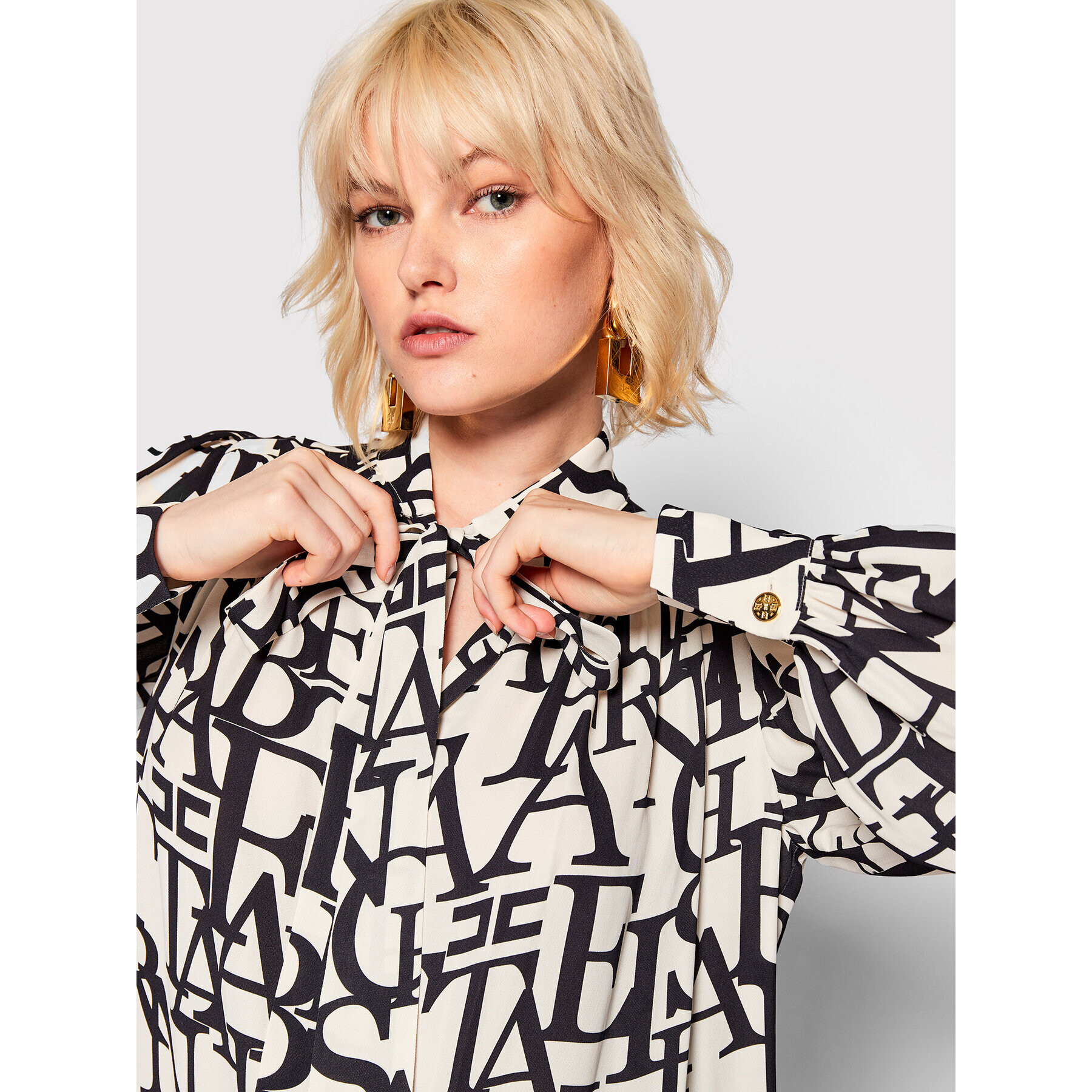 Elisabetta Franchi Блуза CA-039-26E2-V320 Бял Regular Fit - Pepit.bg