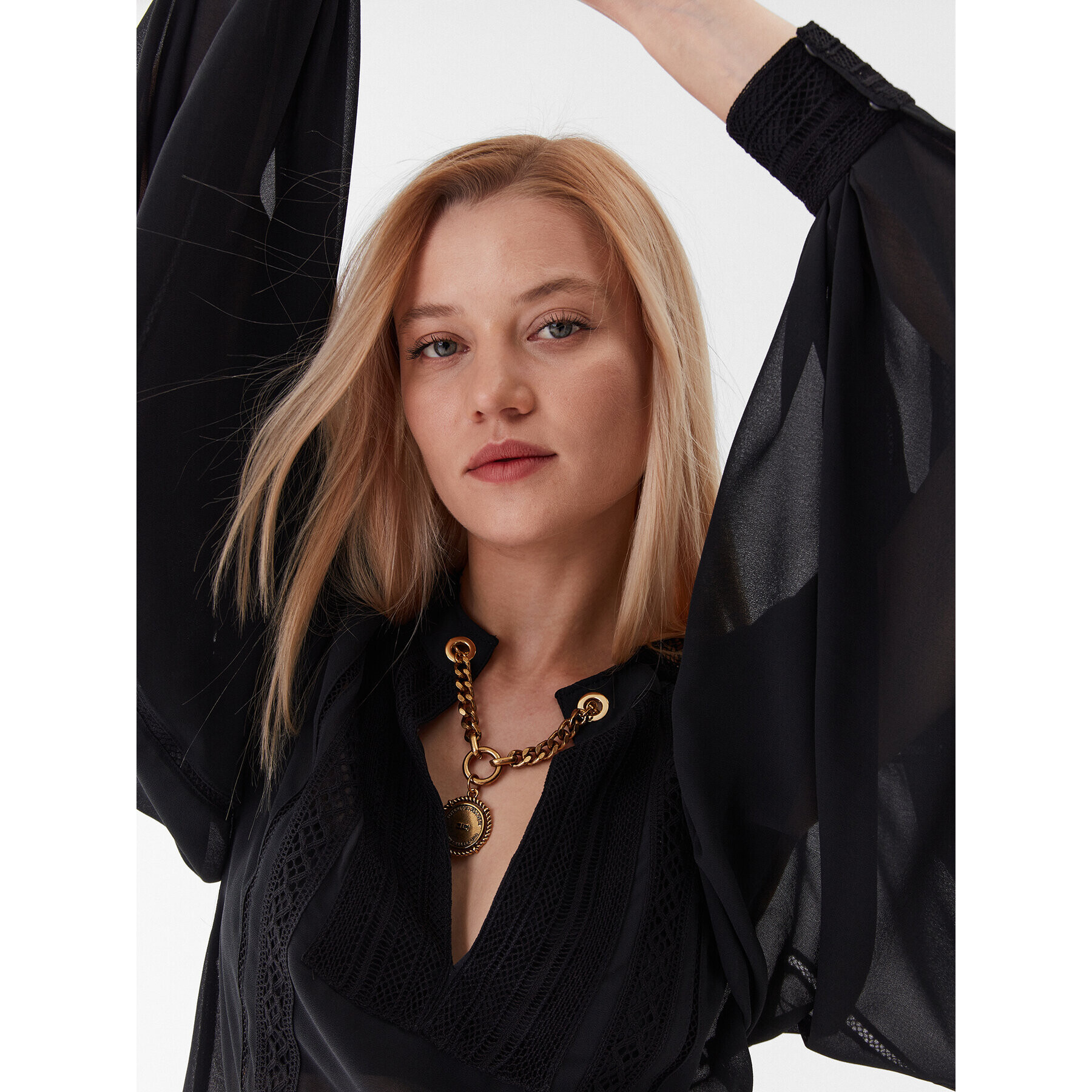 Elisabetta Franchi Блуза CA-051-32E2-V440 Черен Regular Fit - Pepit.bg